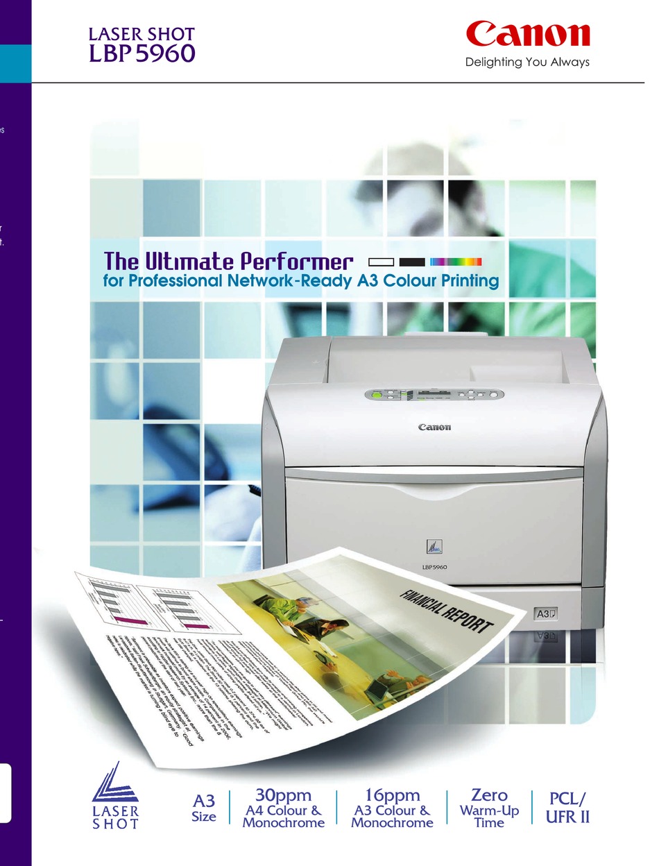 CANON IMAGERUNNER LBP5960 BROCHURE & SPECS Pdf Download ManualsLib