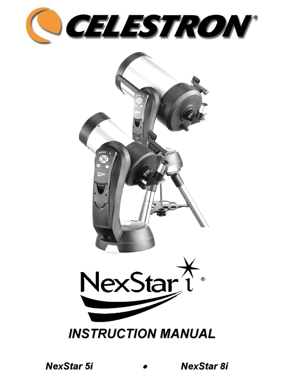 CELESTRON NEXSTAR 8I INSTRUCTION MANUAL Pdf Download ManualsLib