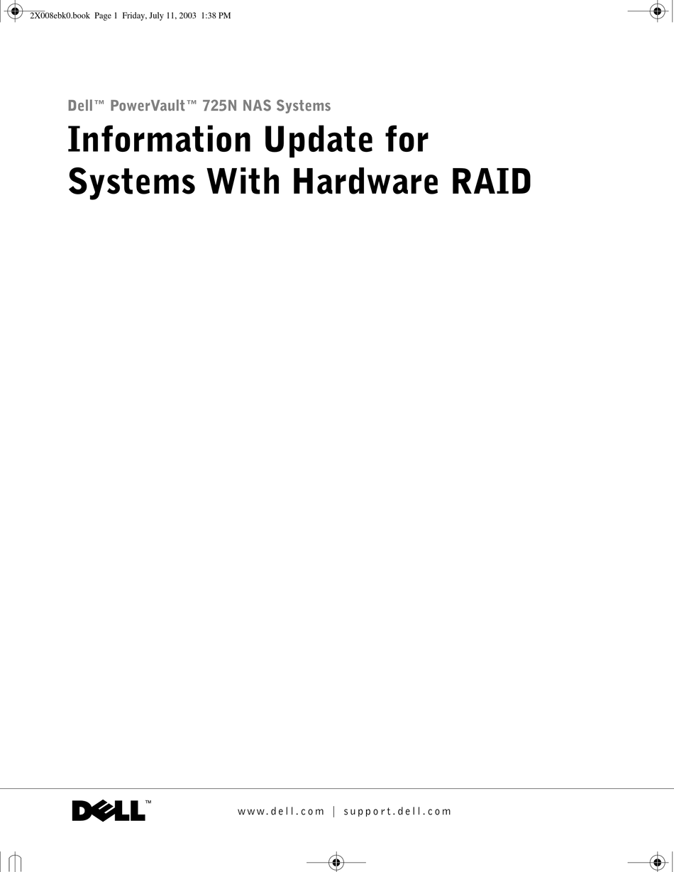 Dell Powervault 725n Information Update Pdf Download Manualslib