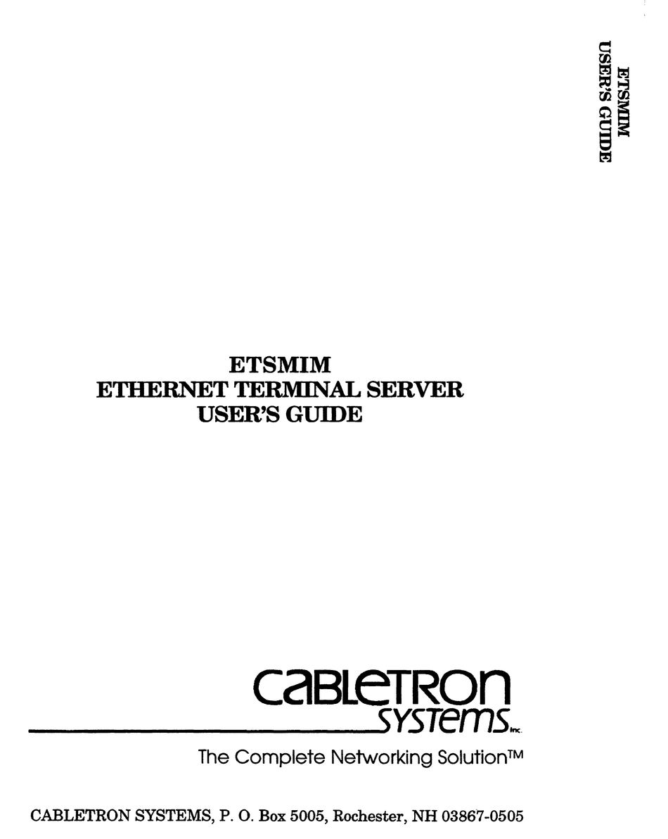 CABLETRON SYSTEMS ETSMIM USER MANUAL Pdf Download | ManualsLib