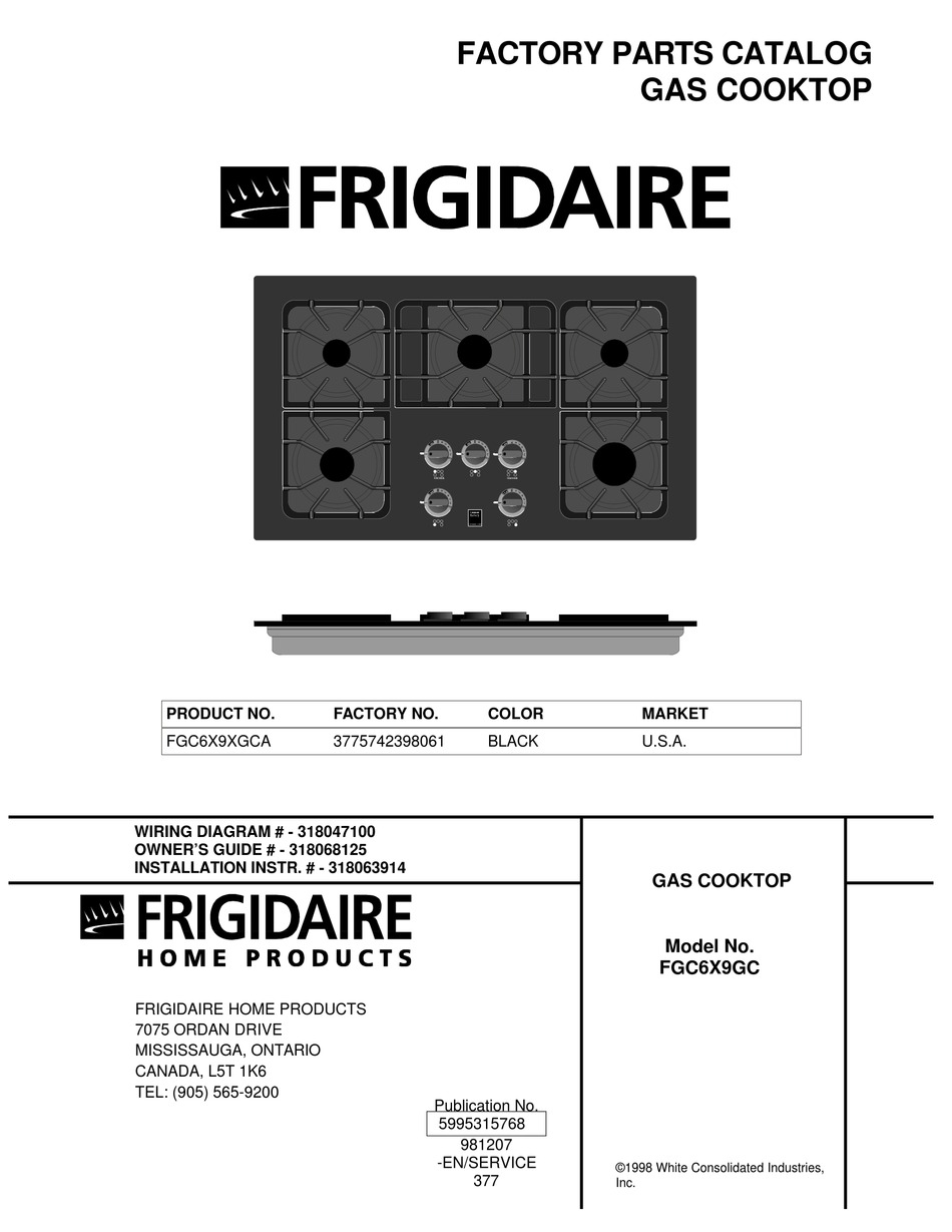 FRIGIDAIRE FGC6X9GC FACTORY PARTS CATALOG Pdf Download ManualsLib