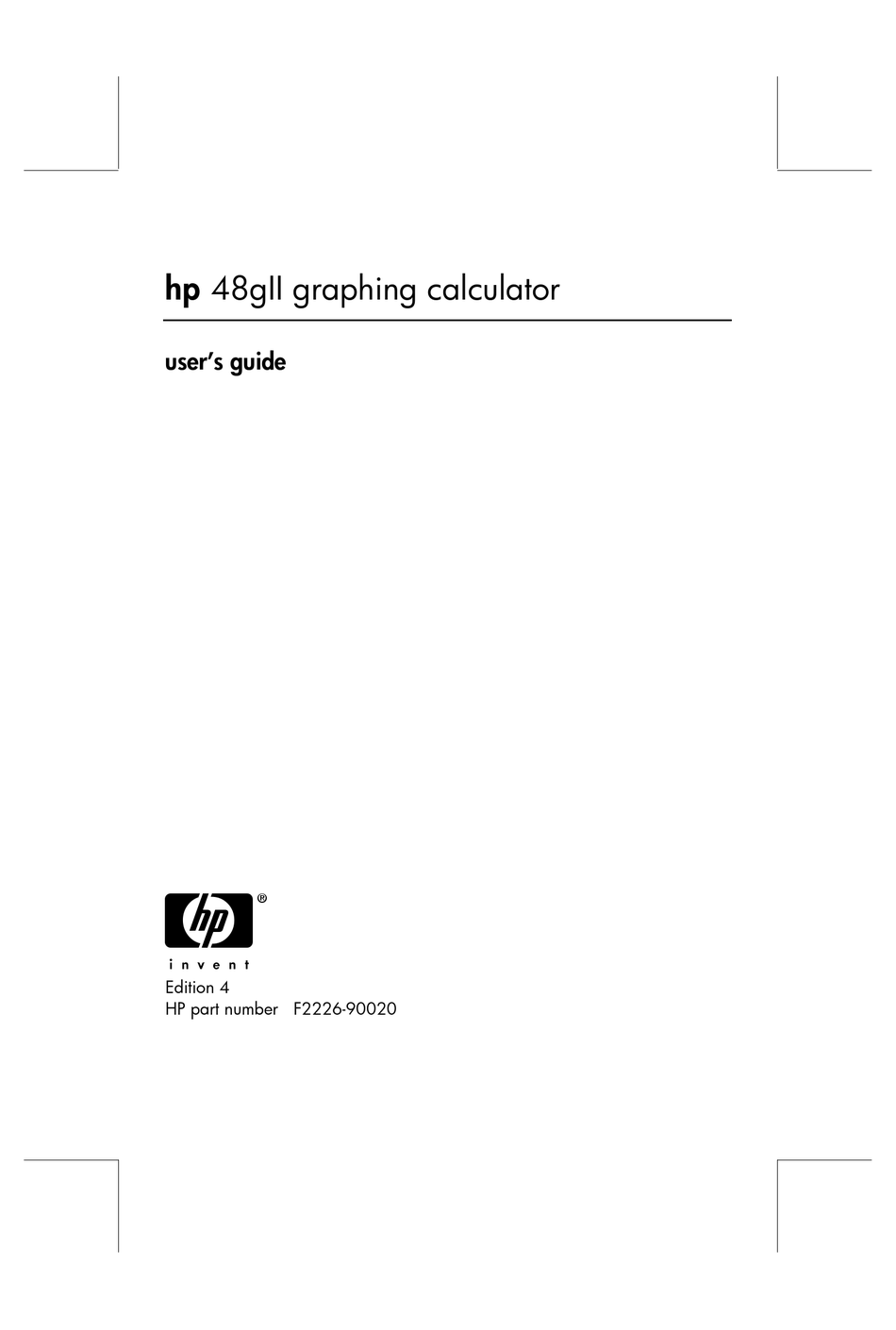 Hp F2226a 48gii Graphic Calculator User Manual Pdf Download Manualslib
