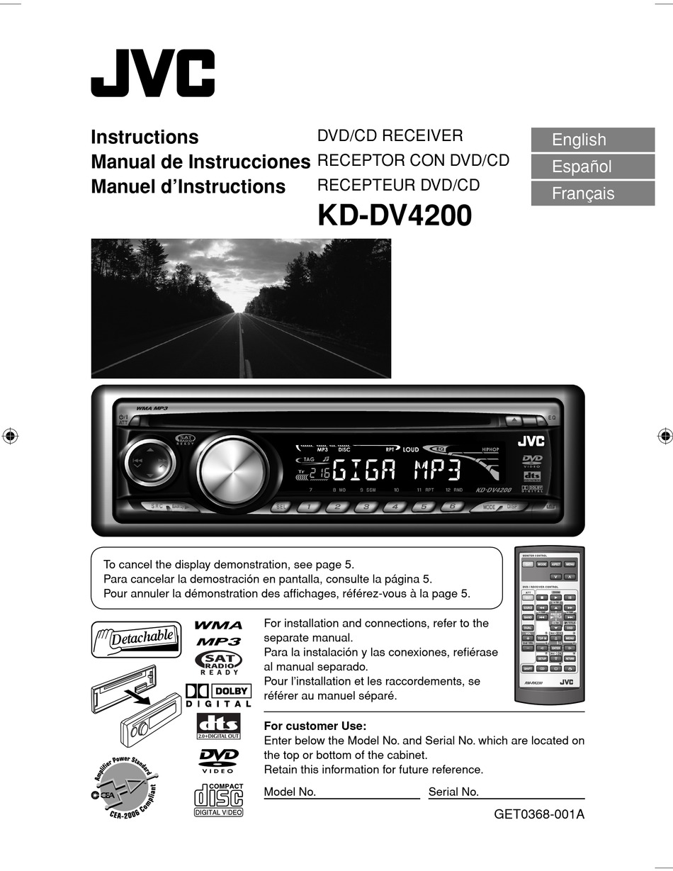 Ciro maag Glimp JVC KD-DV4200J INSTRUCTIONS MANUAL Pdf Download | ManualsLib