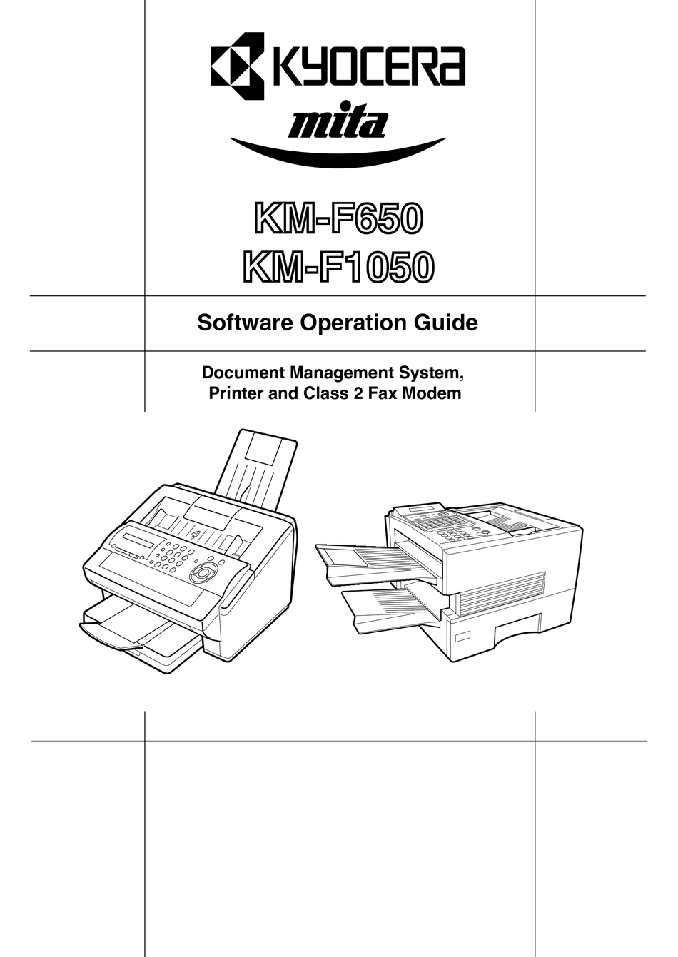 KYOCERA MITA KM-F1050 SOFTWARE OPERATION MANUAL Pdf Download | ManualsLib