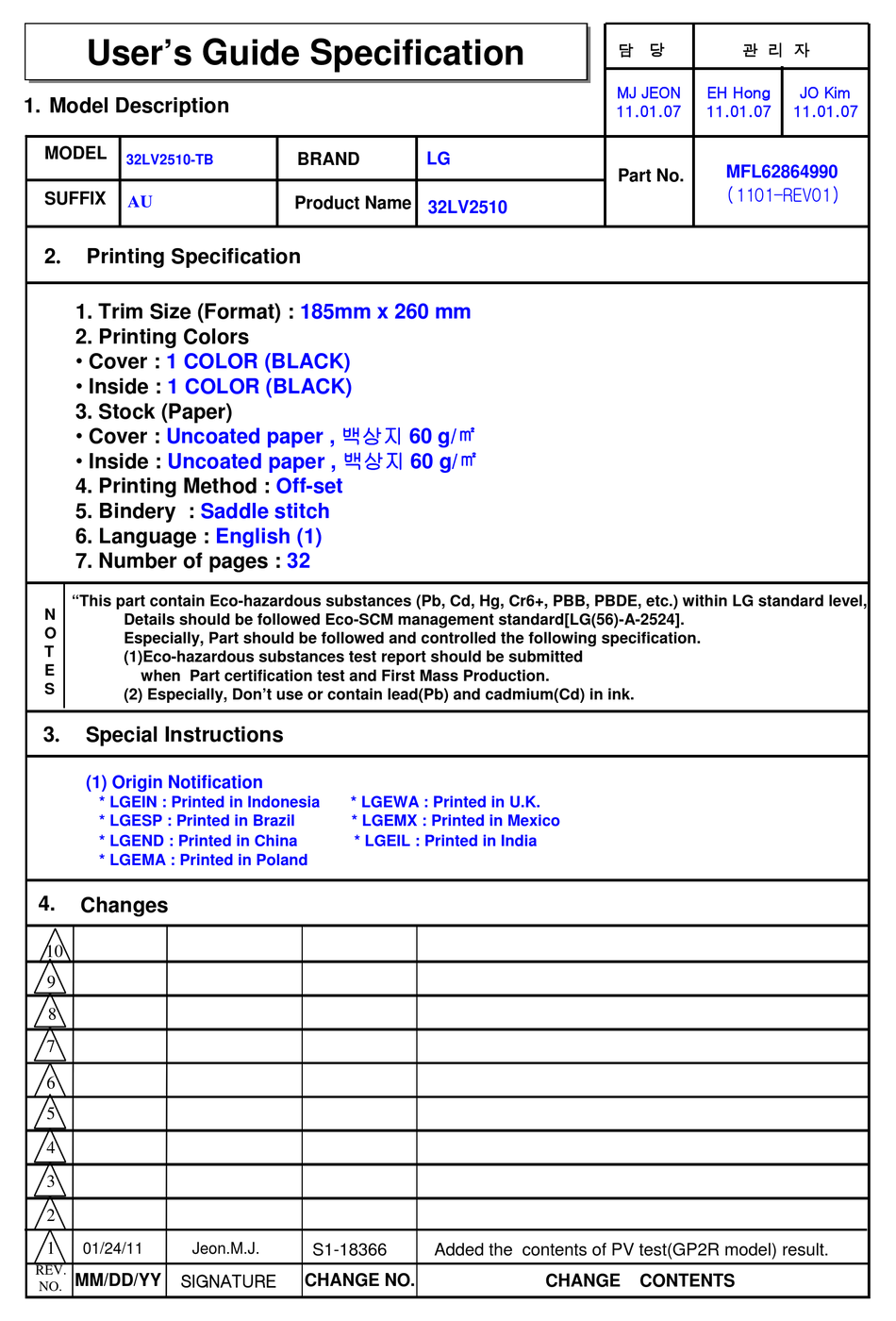 LG 32LK450 OWNER'S MANUAL Pdf Download | ManualsLib