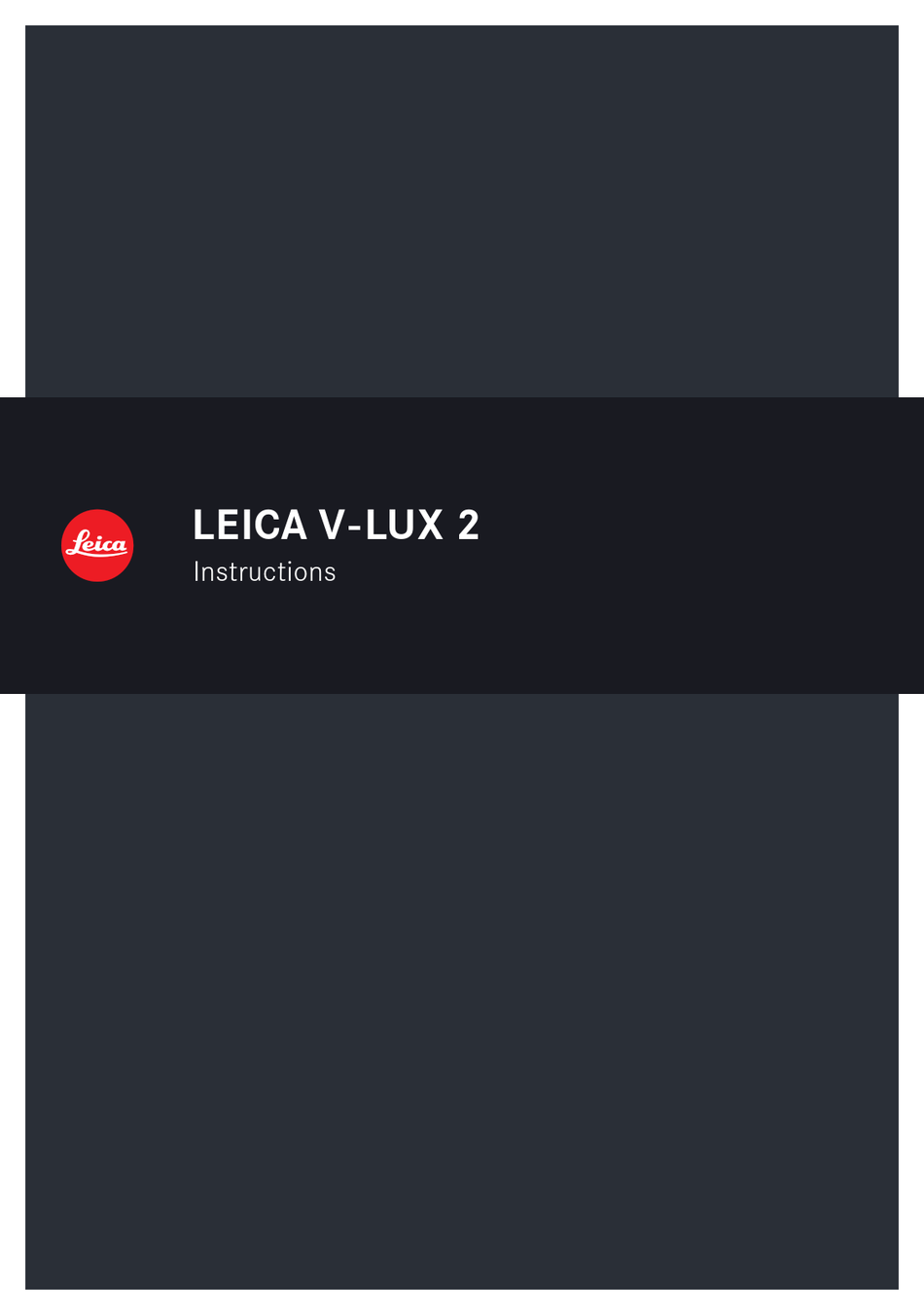 Leica V Lux 2 Instructions Manual Pdf Download Manualslib