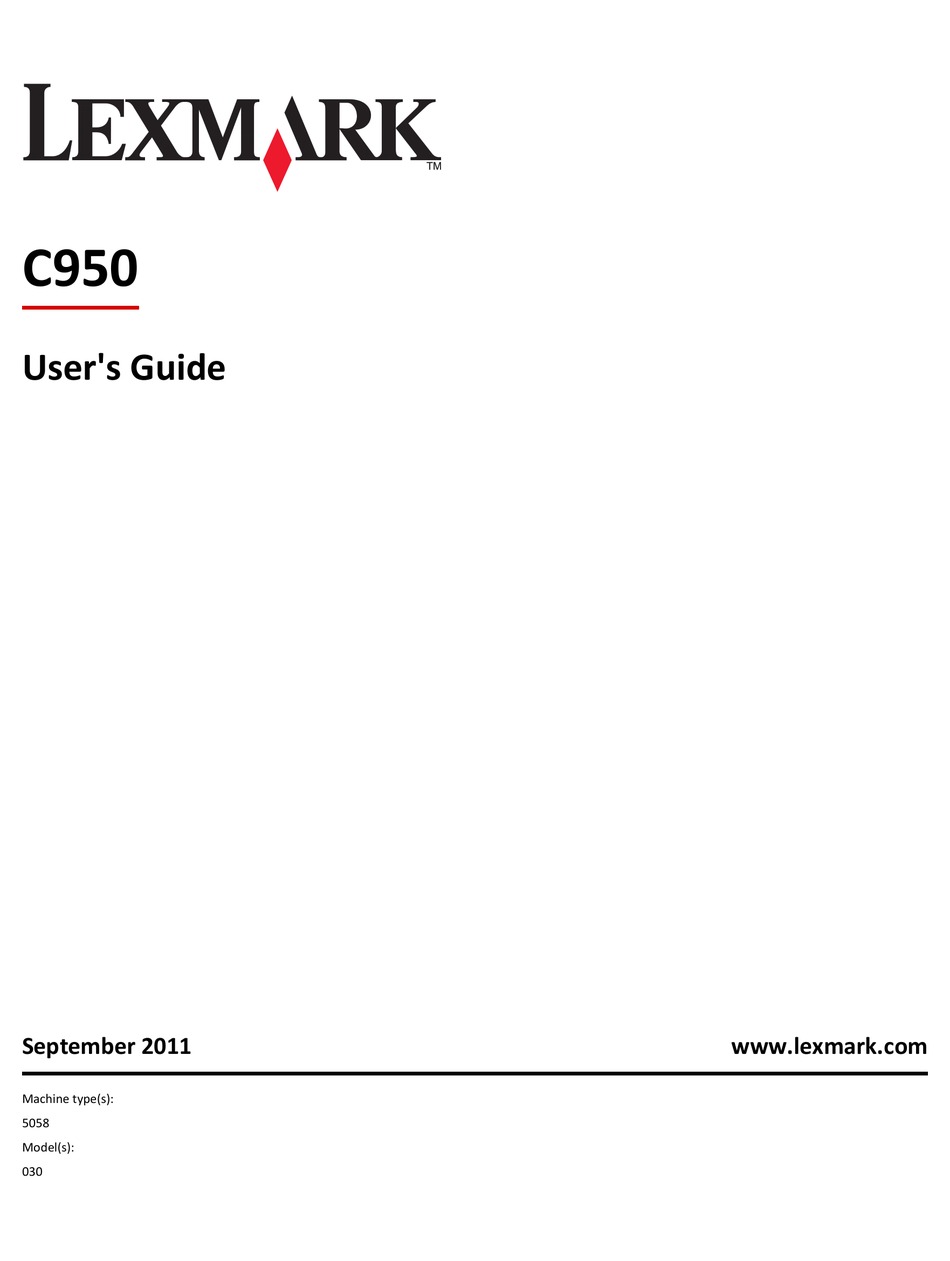 Lexmark C950de User Manual Pdf Download Manualslib
