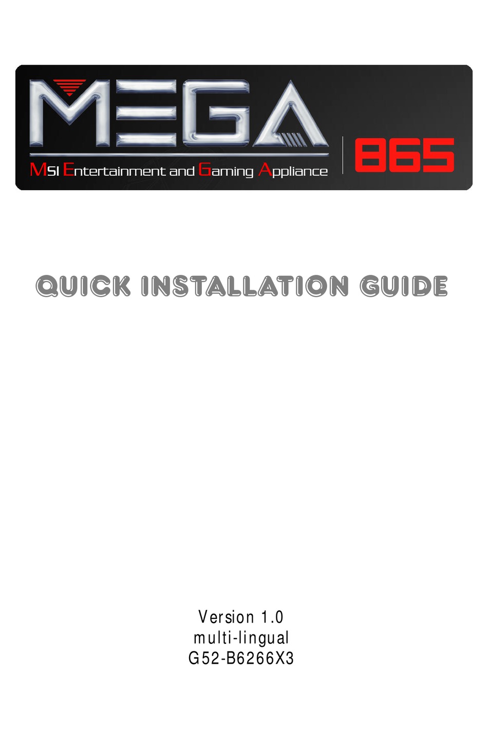 Msi Mega 865 Ms 6266 Quick Installation Manual Pdf Download Manualslib