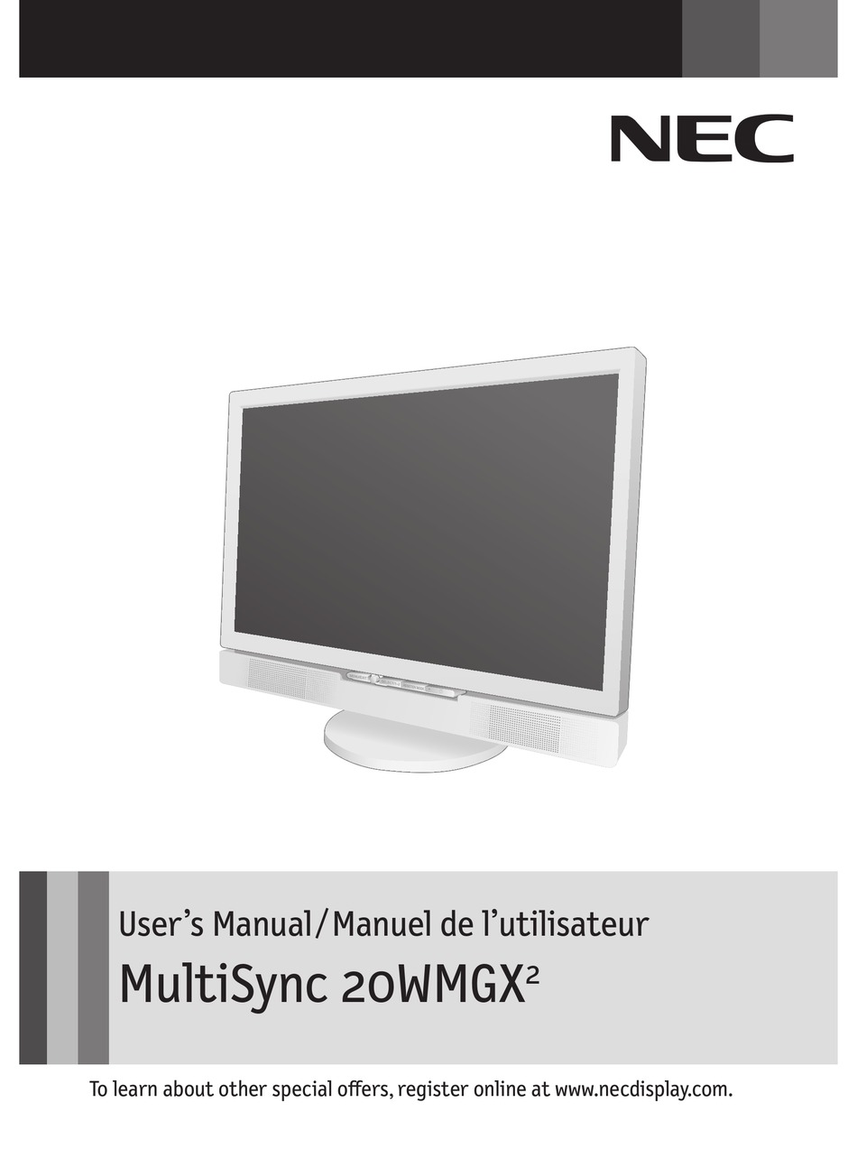 NEC MultiSync 20WMGX2 User Manual 