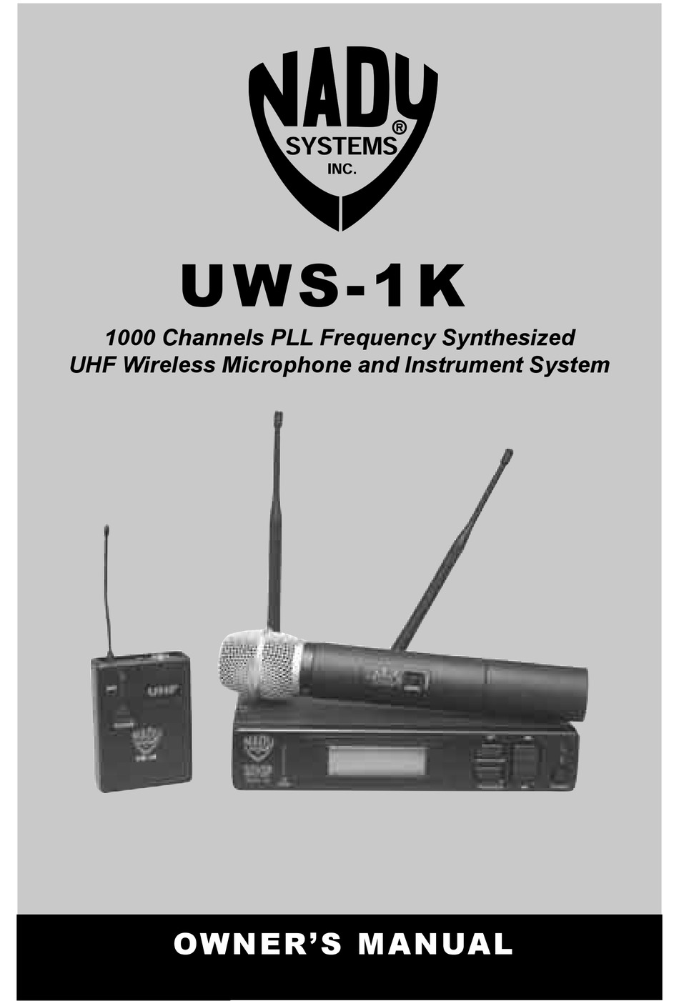 NADY SYSTEMS UWS1K SERIES OWNER'S MANUAL Pdf Download ManualsLib