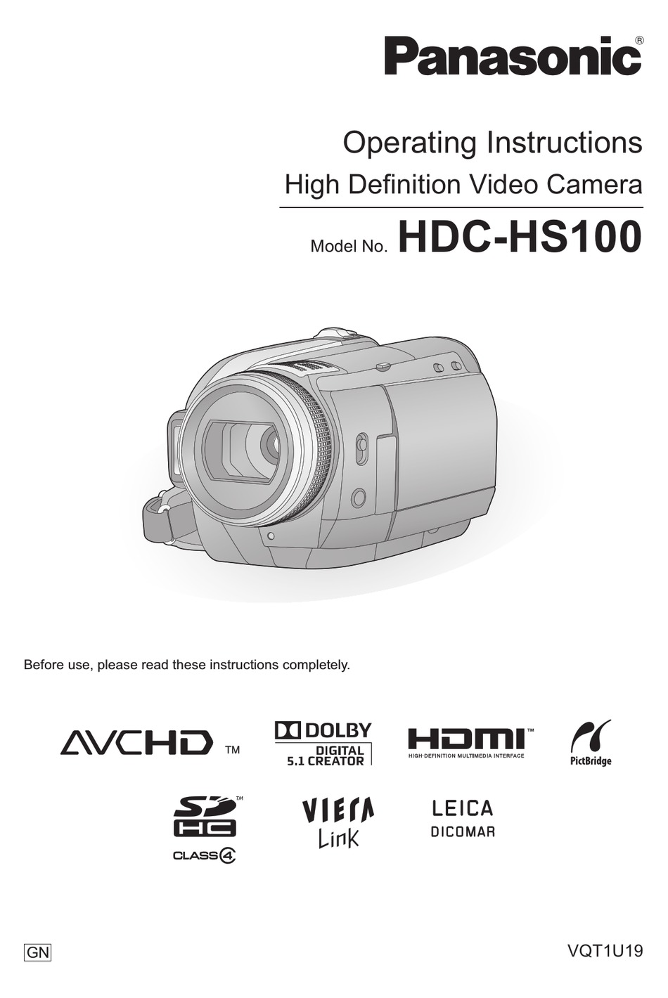 Panasonic Hdc Hs100 Operating Instructions Manual Pdf Download Manualslib