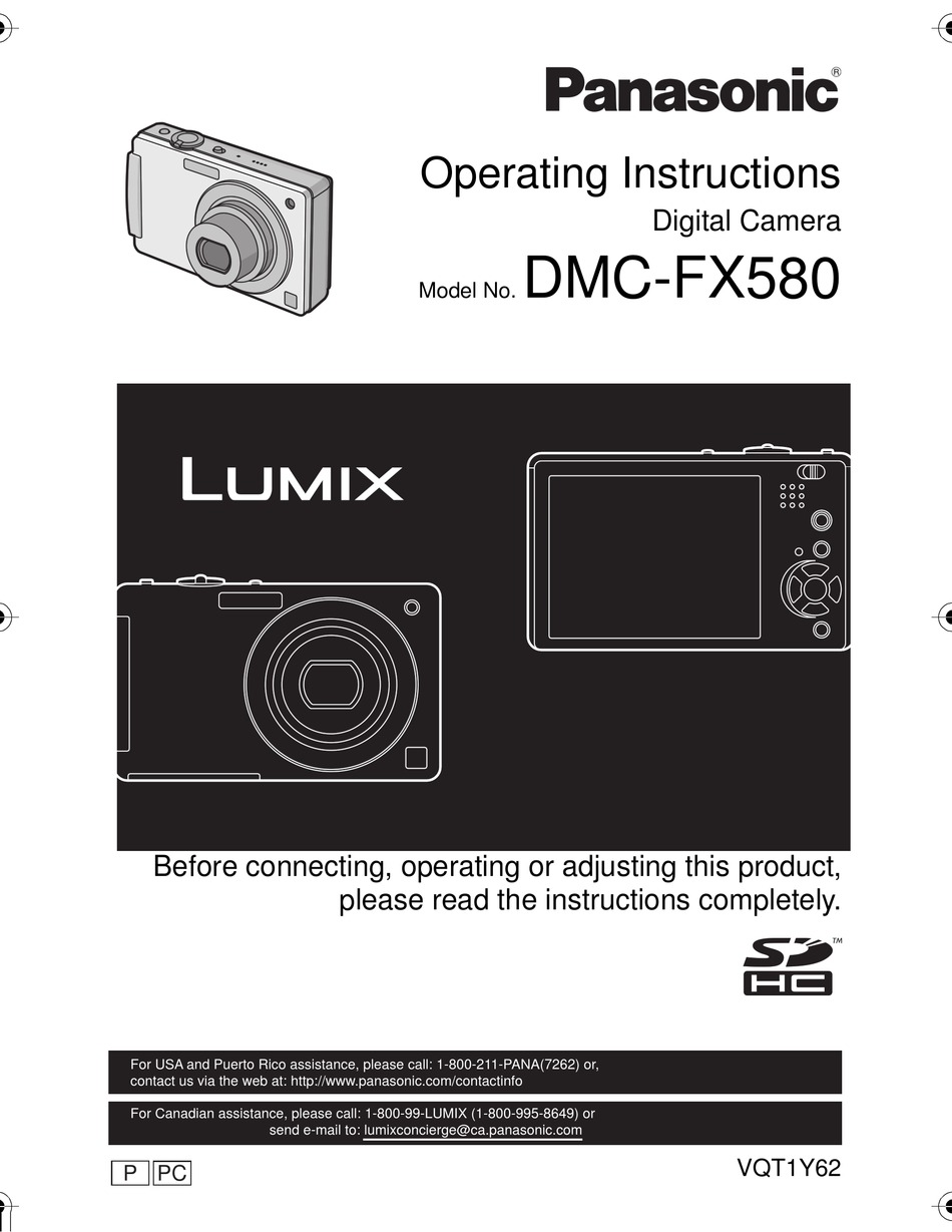 PANASONIC LUMIX DMC-FX580 OPERATING INSTRUCTIONS MANUAL Pdf Download ...