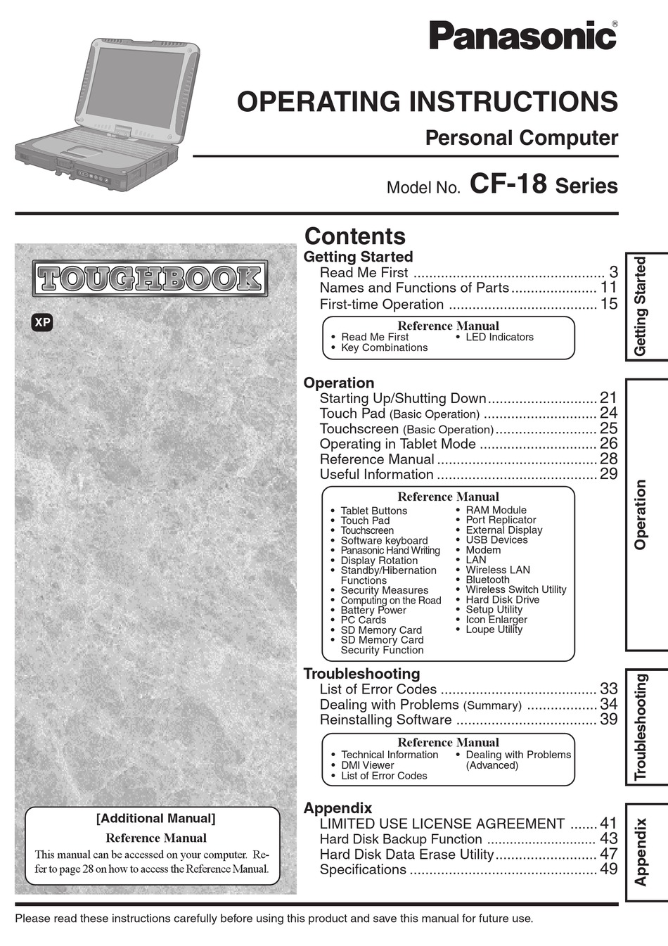 panasonic toughbook function keys