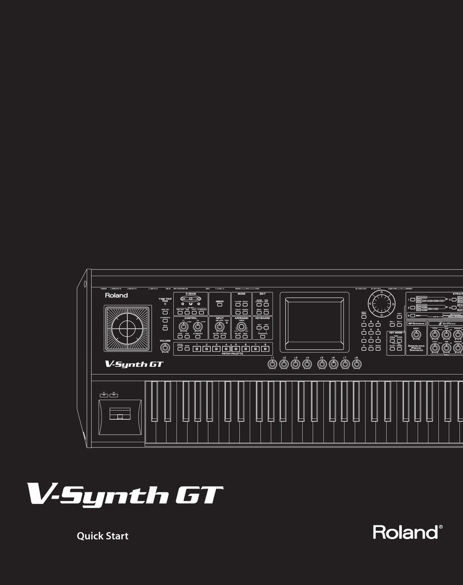 Roland V Synth Gt Quick Start Manual Pdf Download Manualslib