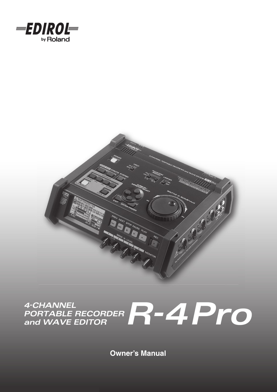 EDIROL R-4 PRO OWNER'S MANUAL Pdf Download | ManualsLib