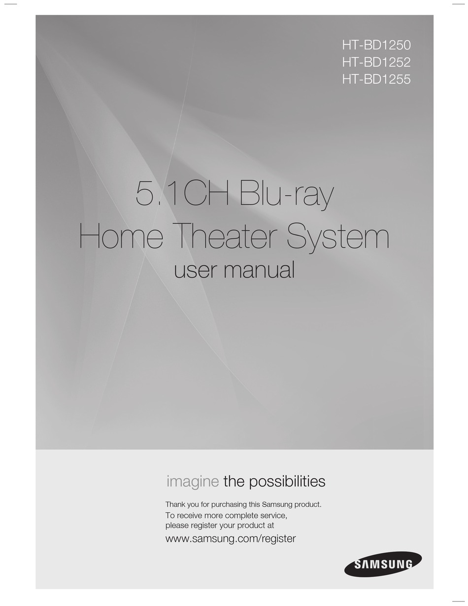 SAMSUNG HTBD1250T USER MANUAL Pdf Download ManualsLib