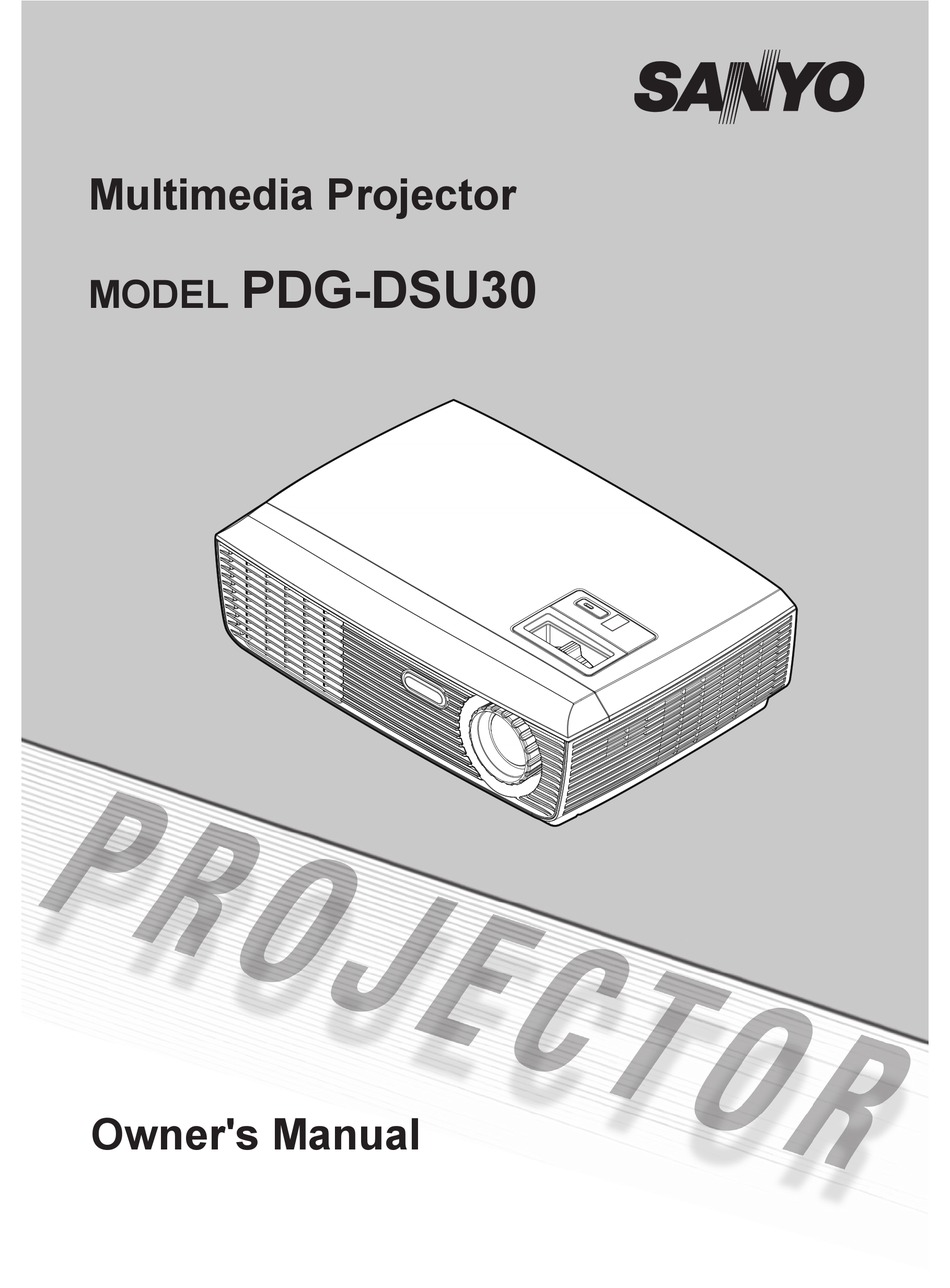 SANYO PDG-DSU30 OWNER'S MANUAL Pdf Download | ManualsLib