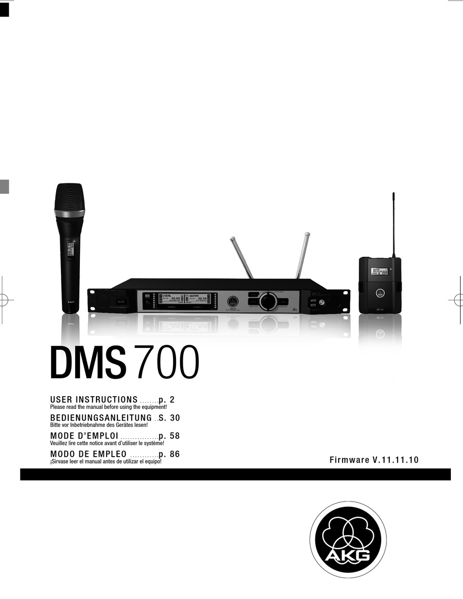 AKG DMS 700 USER INSTRUCTIONS Pdf Download | ManualsLib