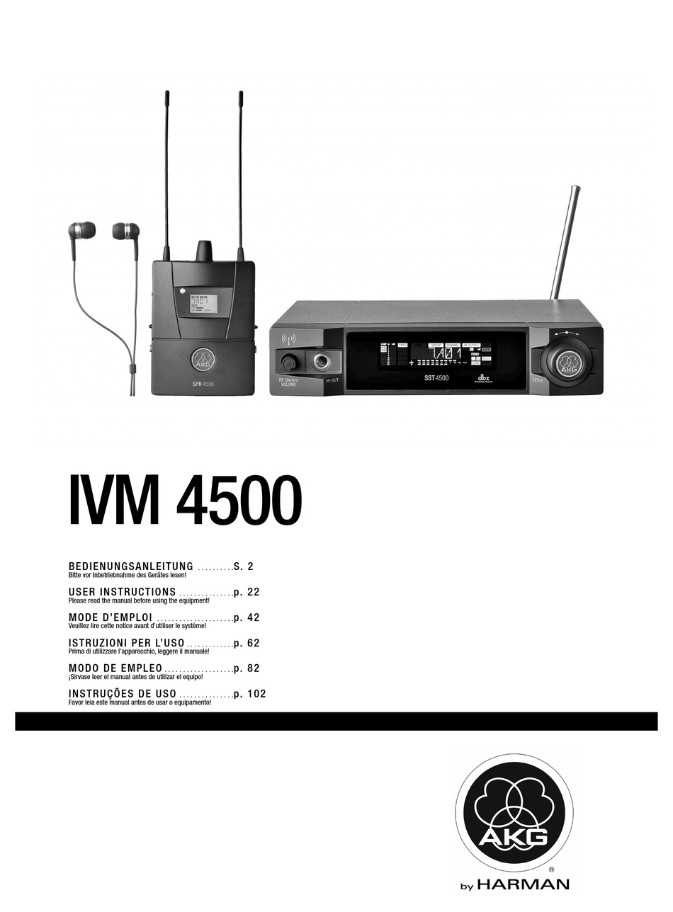 AKG IVM4500 USER INSTRUCTIONS Pdf Download | ManualsLib