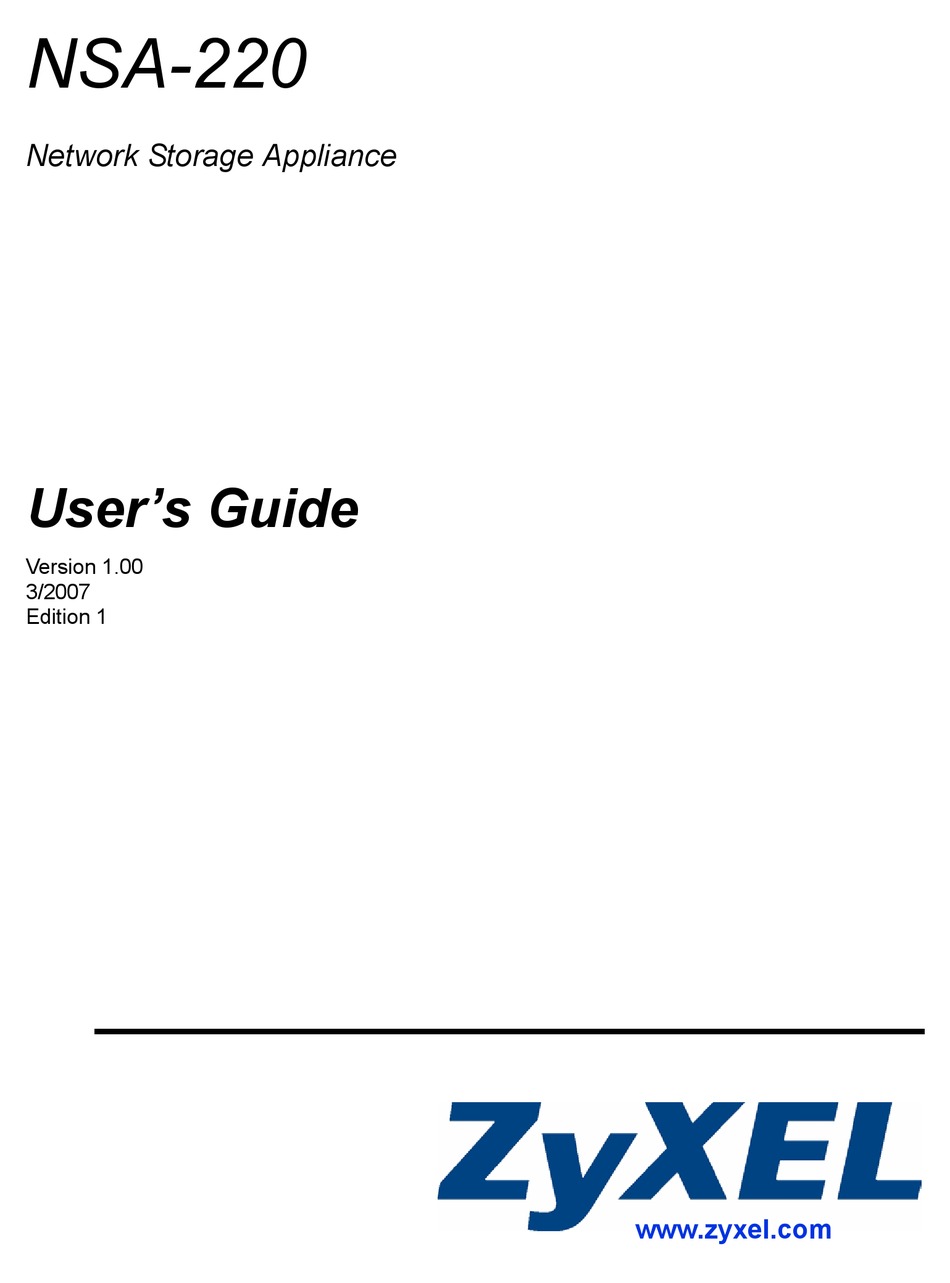ZYXEL COMMUNICATIONS NSA220 USER MANUAL Pdf Download ManualsLib