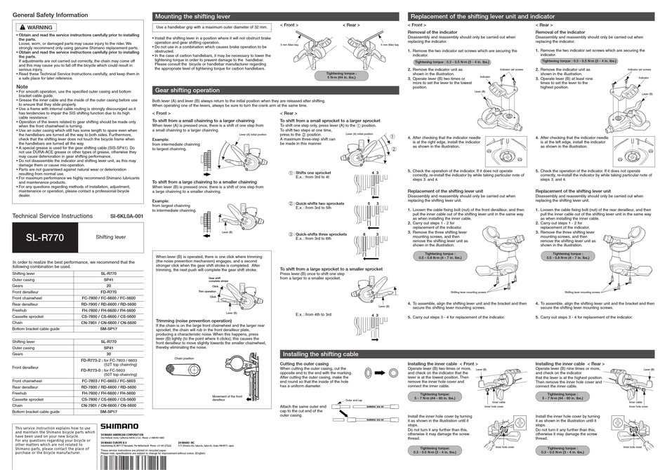 Shimano - Service Instructions Nexus RD-E700 Rear Derailleur scan 2