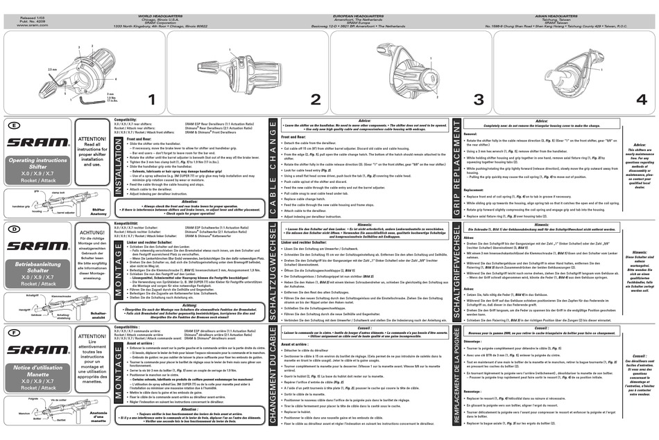 SRAM XSERIES SHIFTER OPERATING INSTRUCTIONS Pdf Download ManualsLib