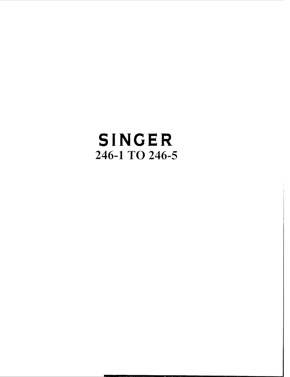 SINGER 246-1 INSTRUCTIONS Pdf Download | ManualsLib
