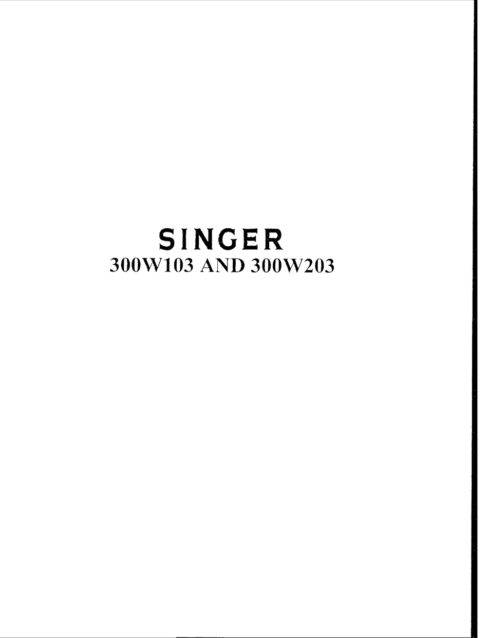SINGER 300W103 INSTRUCTIONS FOR USING AND ADJUSTING Pdf Download ...