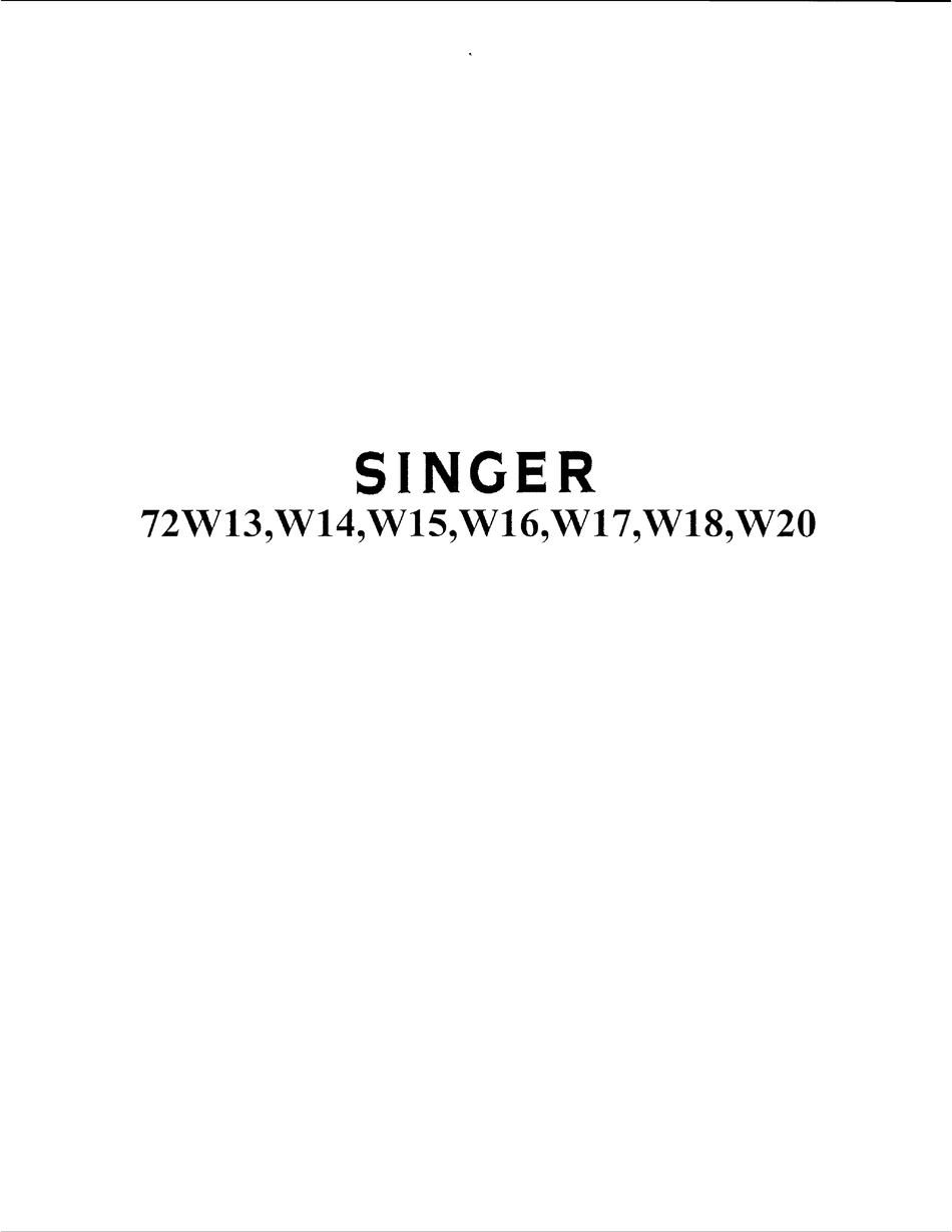 SINGER 72W13 INSTRUCTIONS MANUAL Pdf Download | ManualsLib