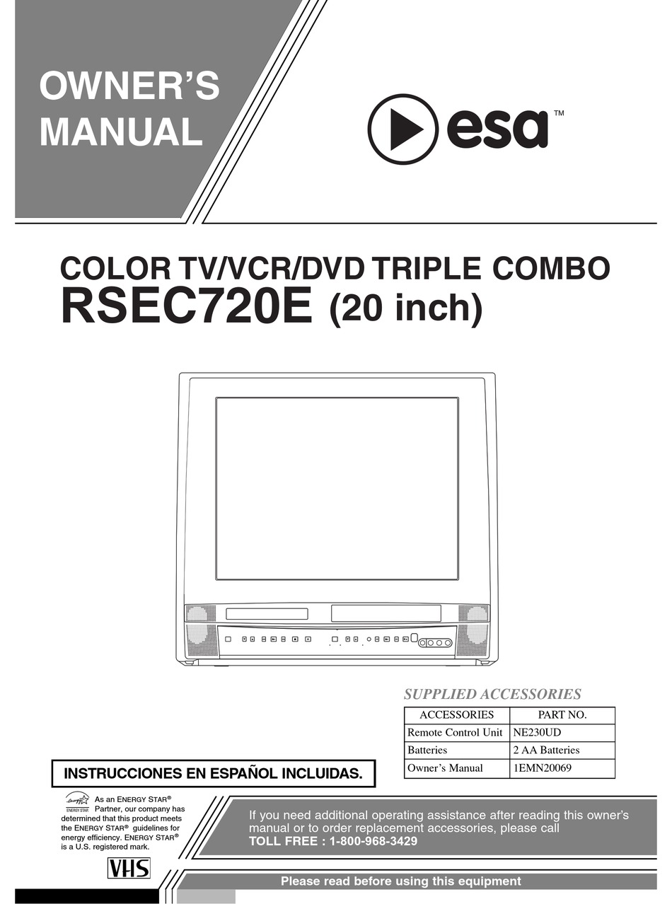 ESA RSEC720E OWNER'S MANUAL Pdf Download | ManualsLib