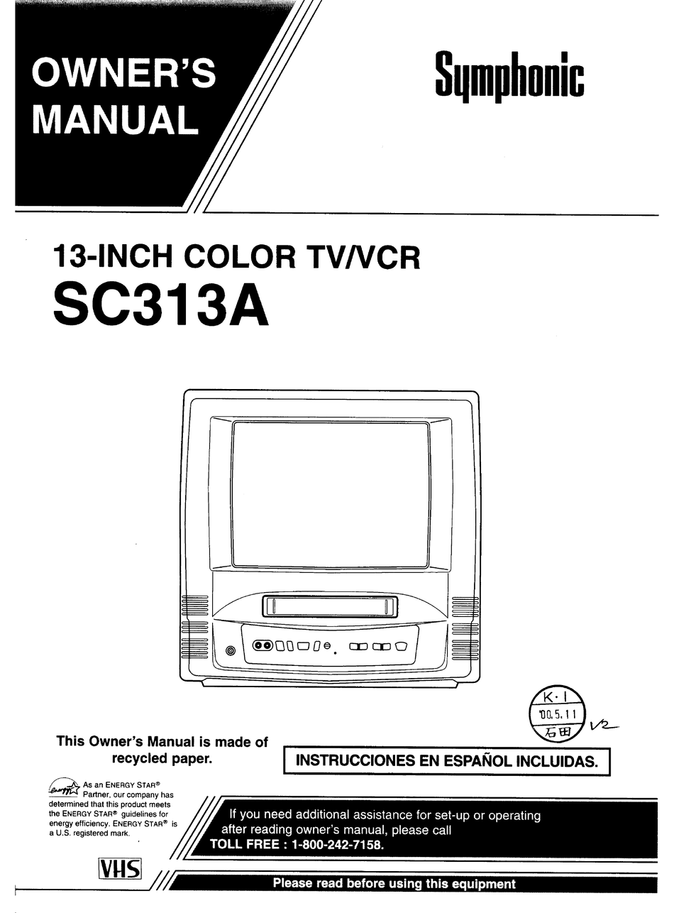 SYMPHONIC SC313A OWNER'S MANUAL Pdf Download | ManualsLib