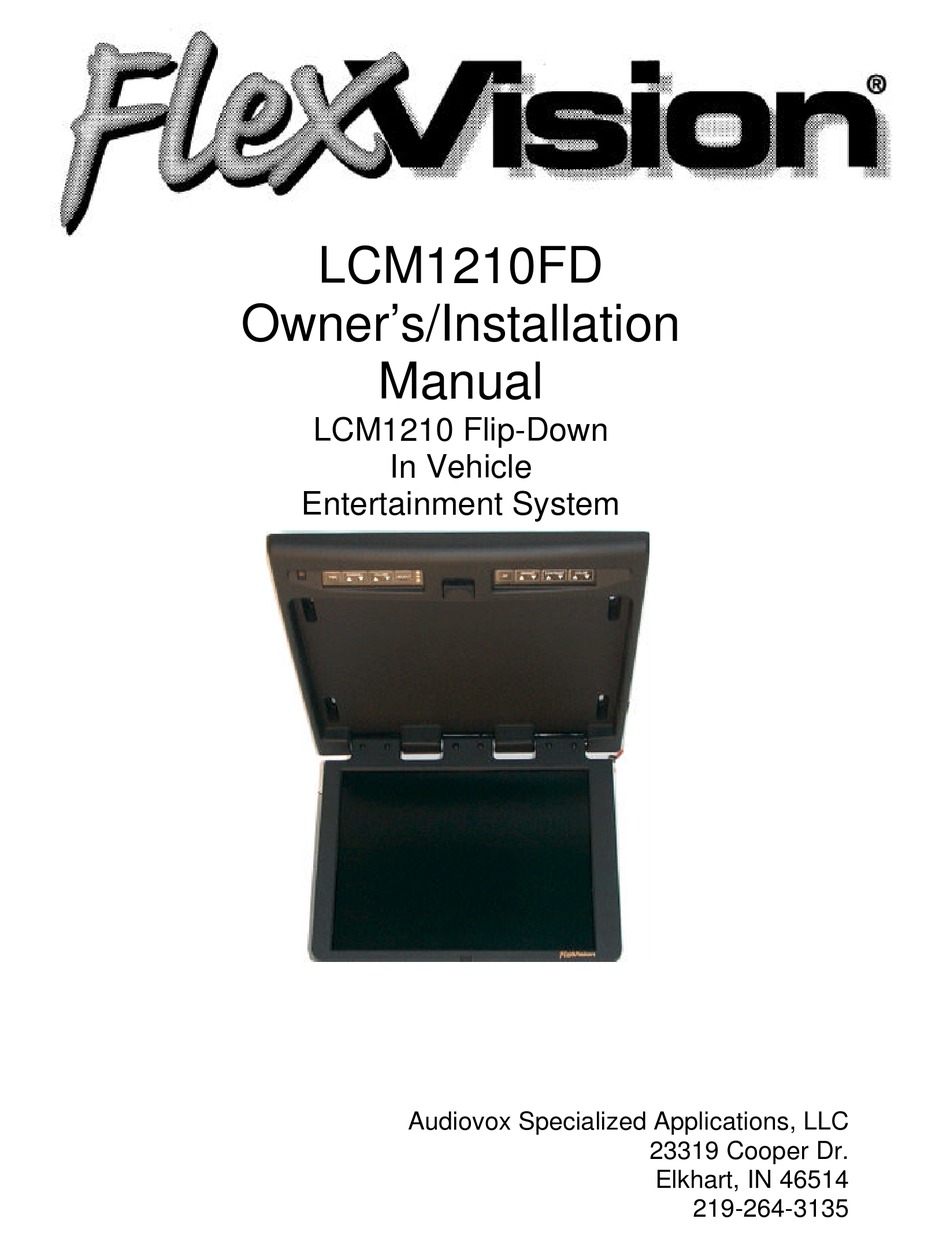 FLEXVISION LCM1210FD OWNERS & INSTALLATION MANUAL Pdf Download ManualsLib