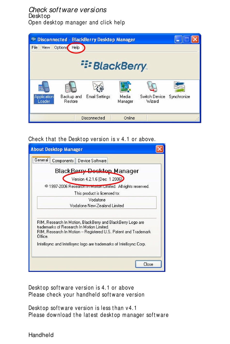 blackberry desktop manager upgrade to version 6