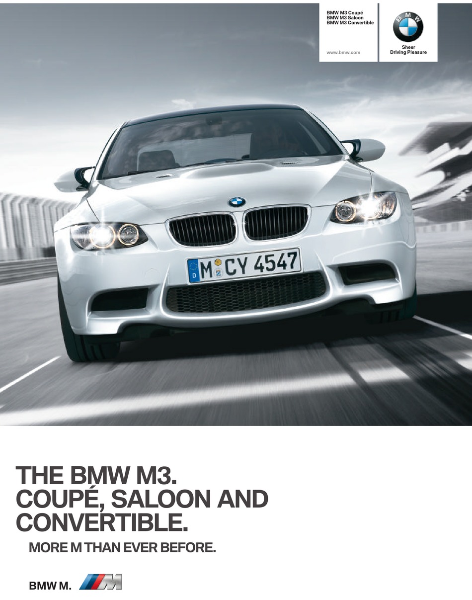 SET 2012 BMW M3 Coupe & Convertible Owners Manual