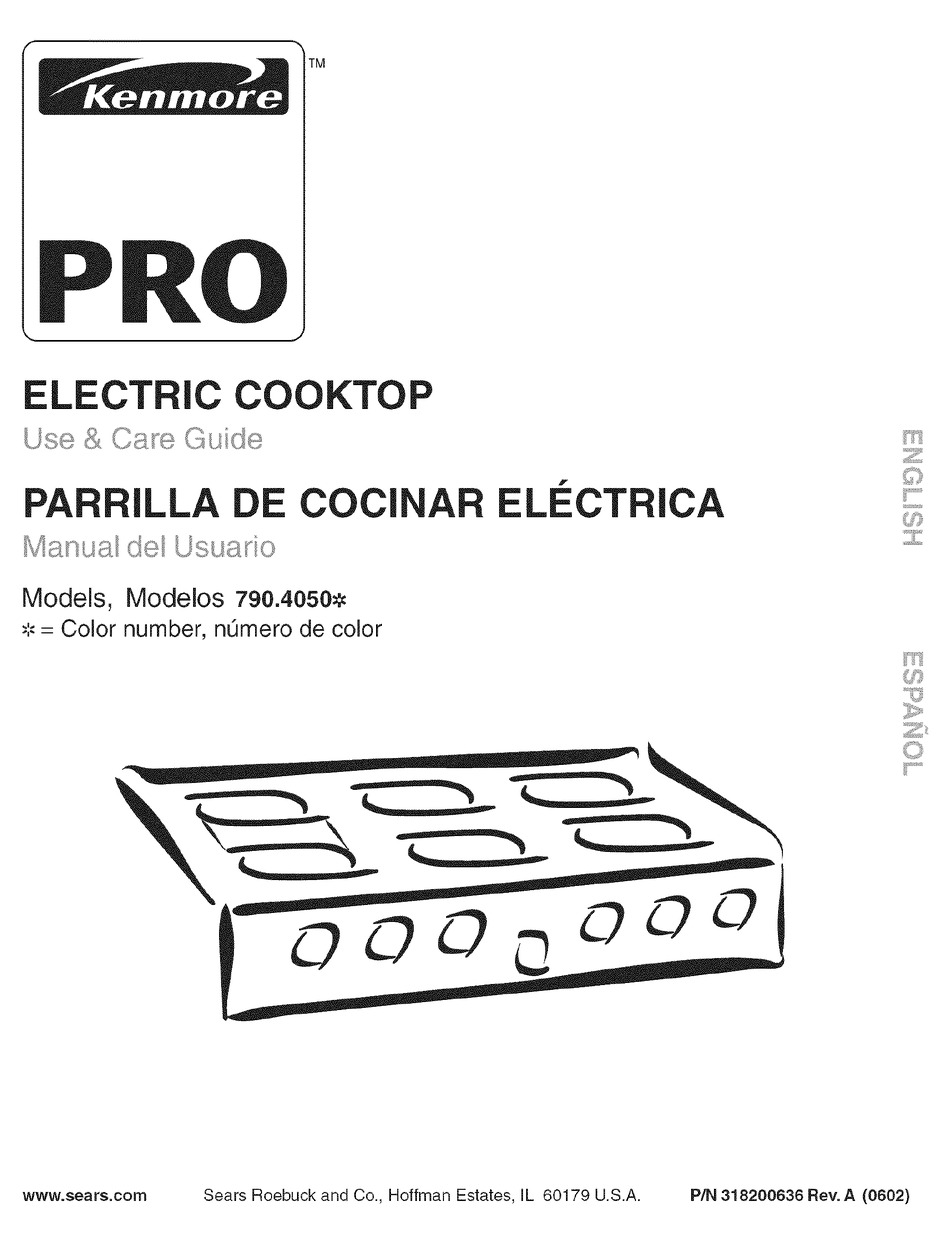 KENMORE 4050 PRO 36 IN. ELECTRIC SLIDEIN COOKTOP USE AND CARE MANUAL Pdf Download ManualsLib