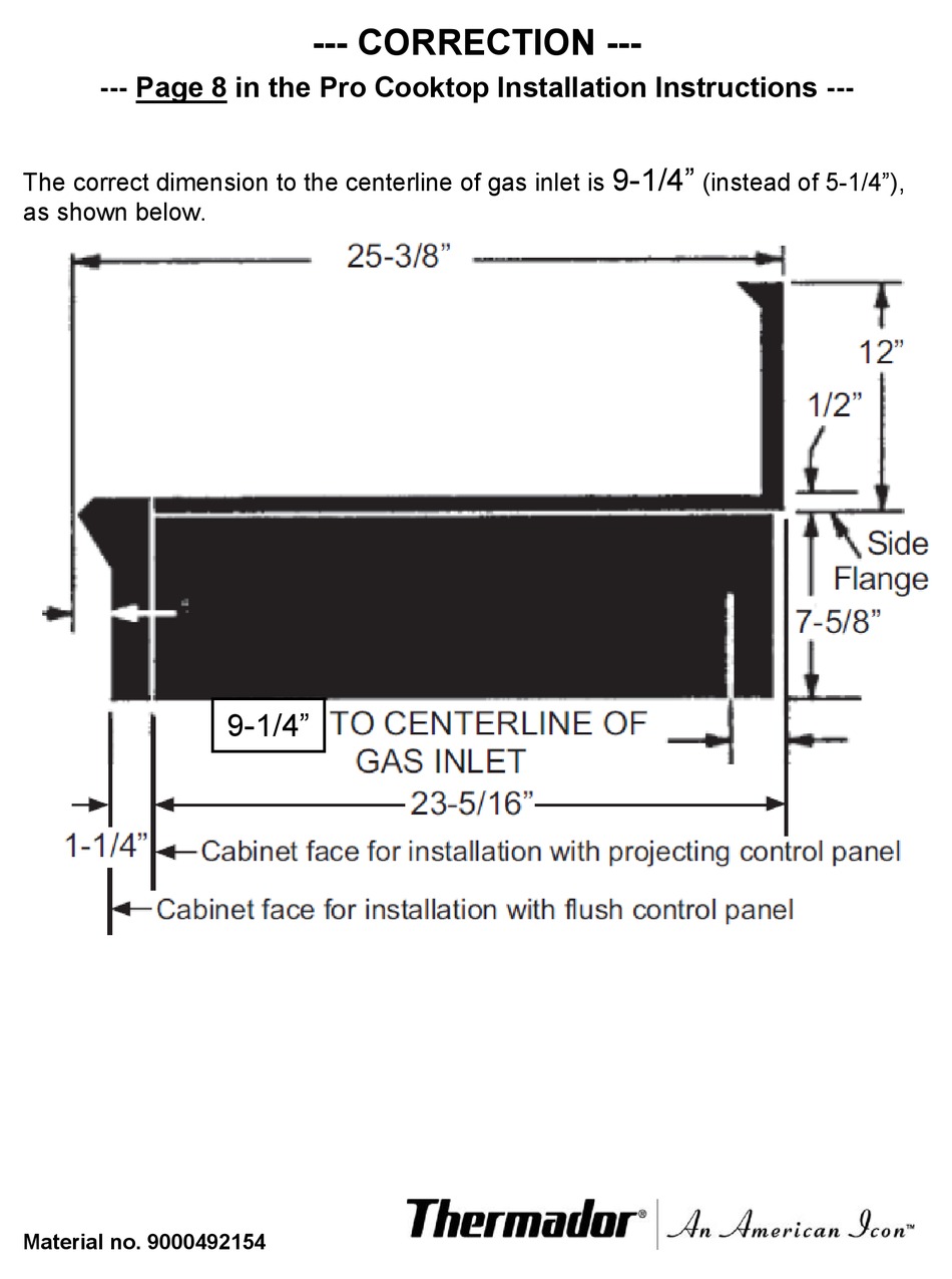 THERMADOR PCG304G CORRECTION IN INSTALLATION INSTRUCTIONS Pdf Download ManualsLib
