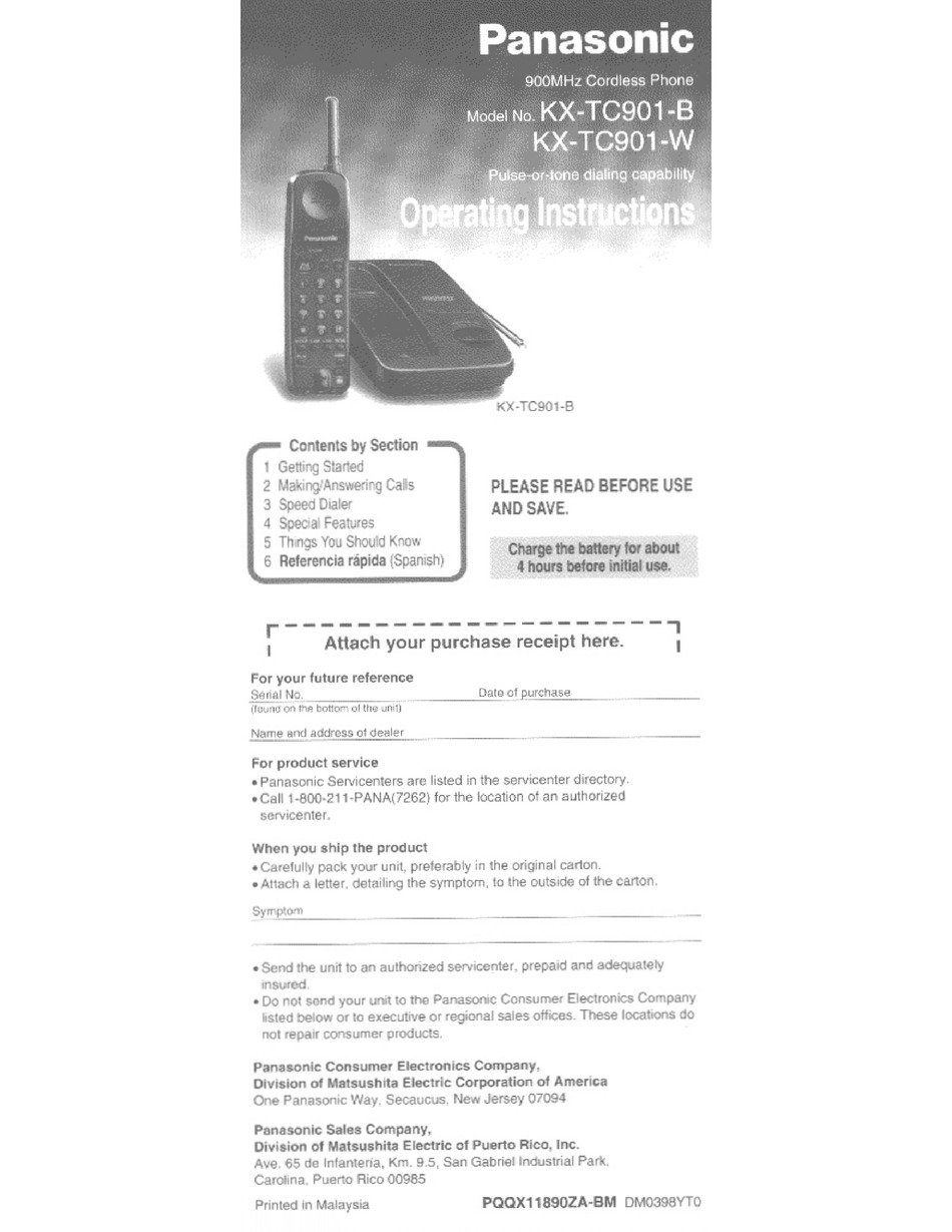 panasonic cordless phone user manual
