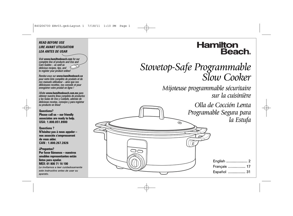 HAMILTON BEACH 33567T USER MANUAL Pdf Download | ManualsLib