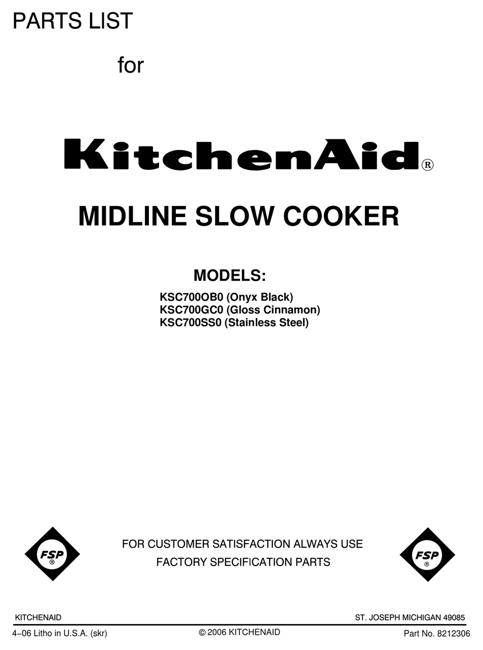 Official Kitchenaid slow cooker parts