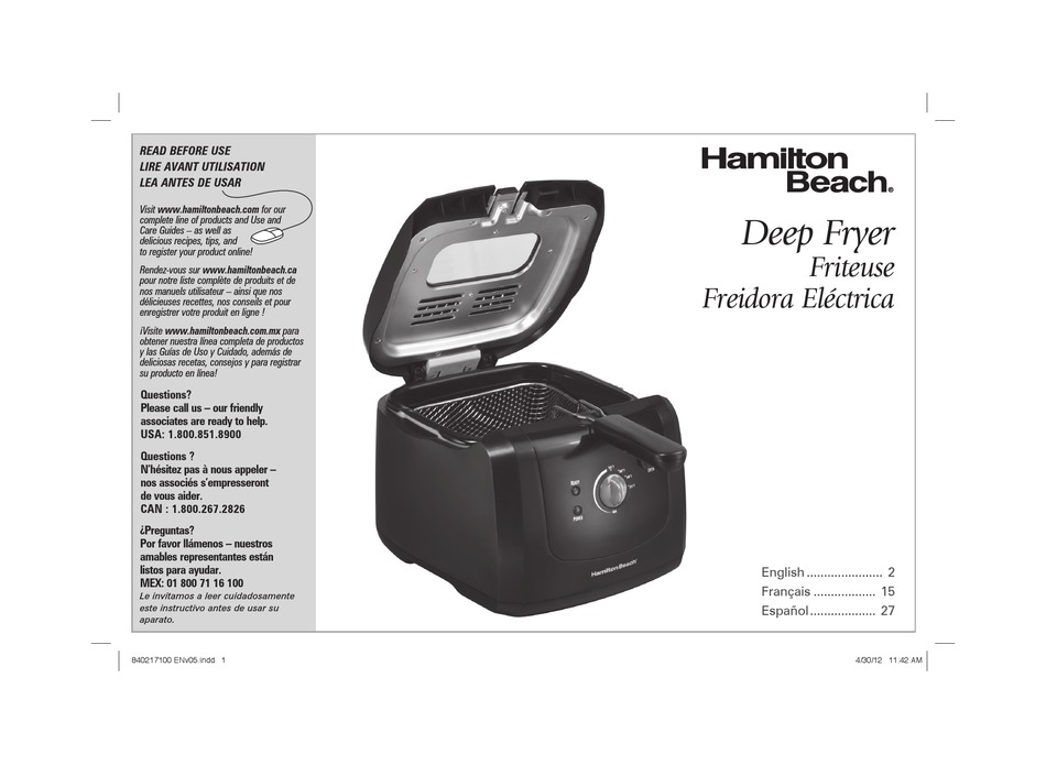 HAMILTON BEACH 35021 USE & CARE MANUAL Pdf Download | ManualsLib