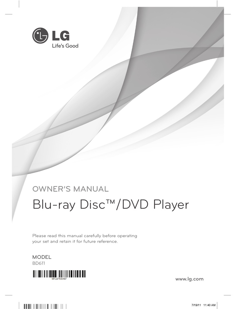 LG BD611 OWNER'S MANUAL Pdf Download | ManualsLib