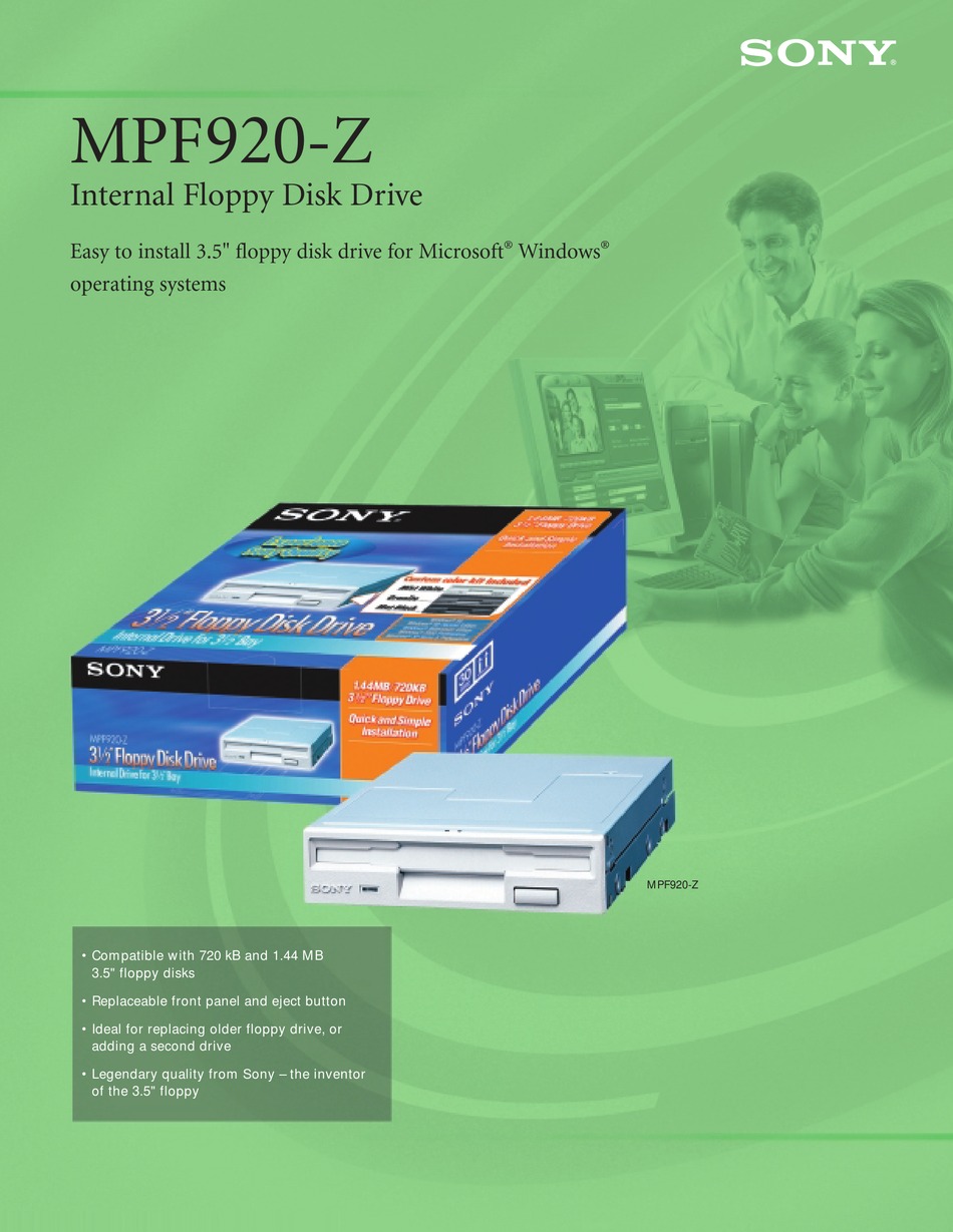 SONY MPF920Z MPF 1.44 MB FLOPPY DISK DRIVE SPECIFICATIONS Pdf