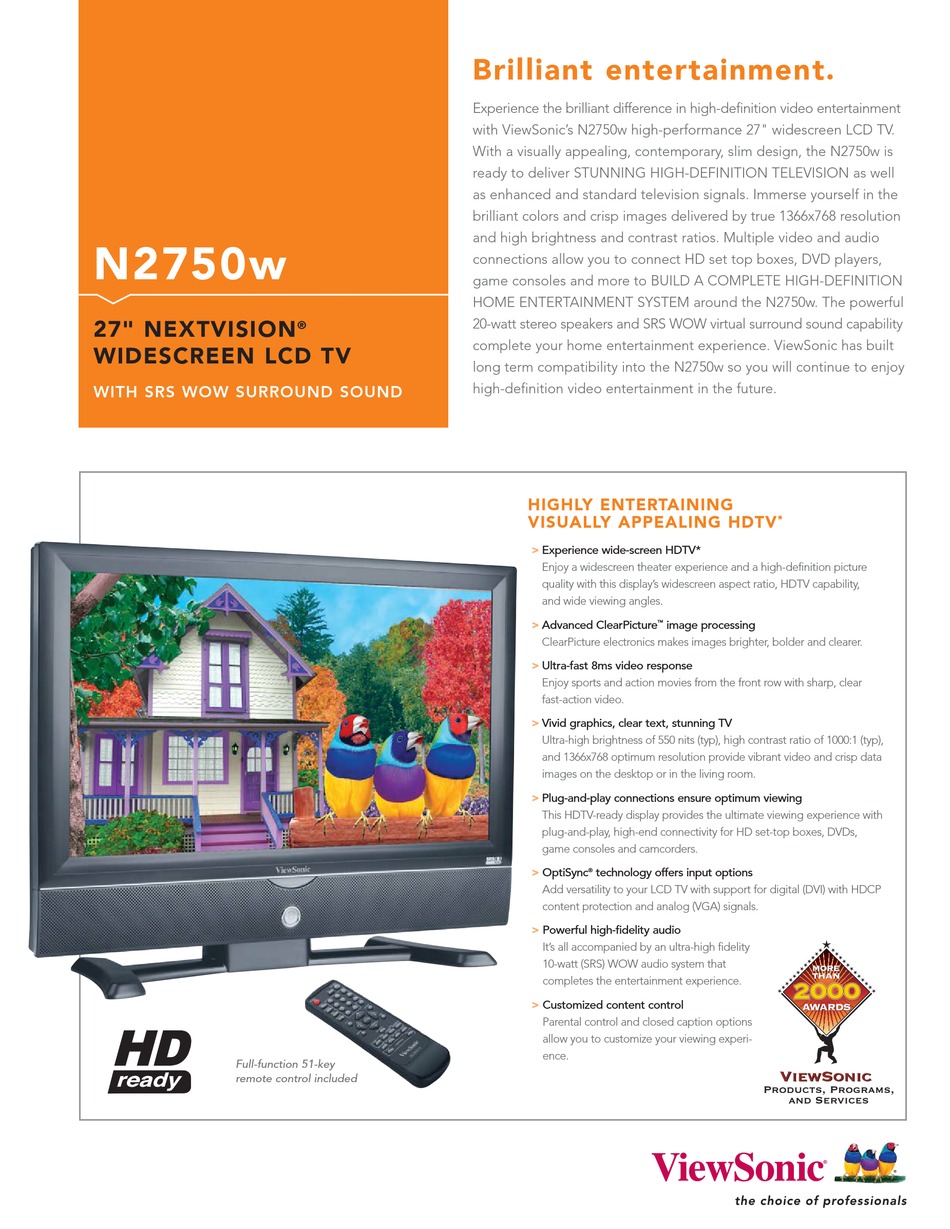 VIEWSONIC NEXTVISION N2750W 