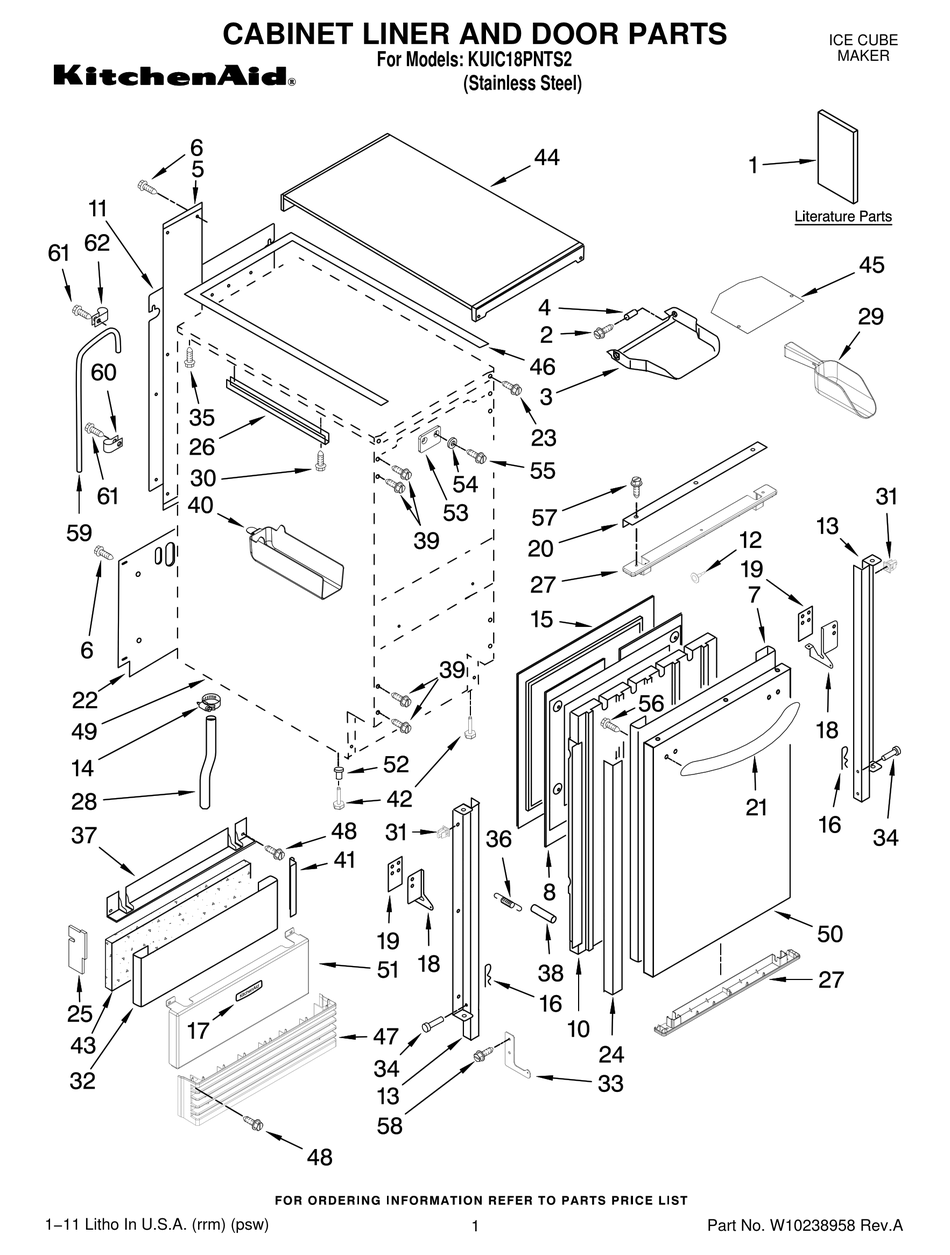 KITCHENAID KUIC18PNTS PARTS LIST Pdf Download | ManualsLib