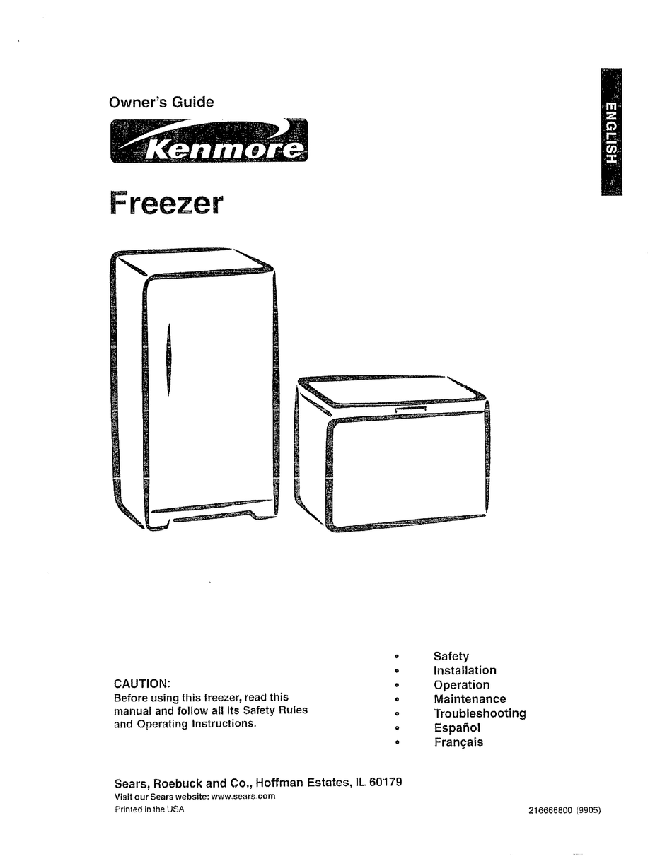 Kenmore 2804 20 6 Cu Ft Upright Freezer Owner S Manual Pdf Download Manualslib