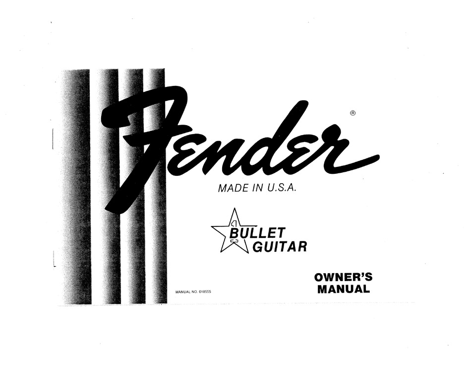 FENDER BULLET GUITAR MANUAL Pdf Download | ManualsLib