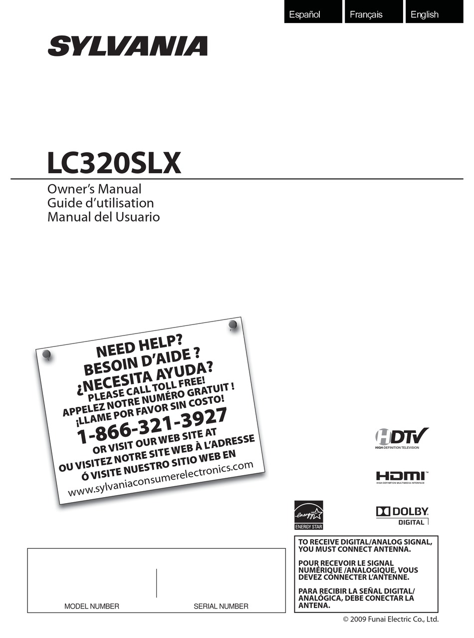 SYLVANIA LC-320SLX OWNER'S MANUAL Pdf Download | ManualsLib