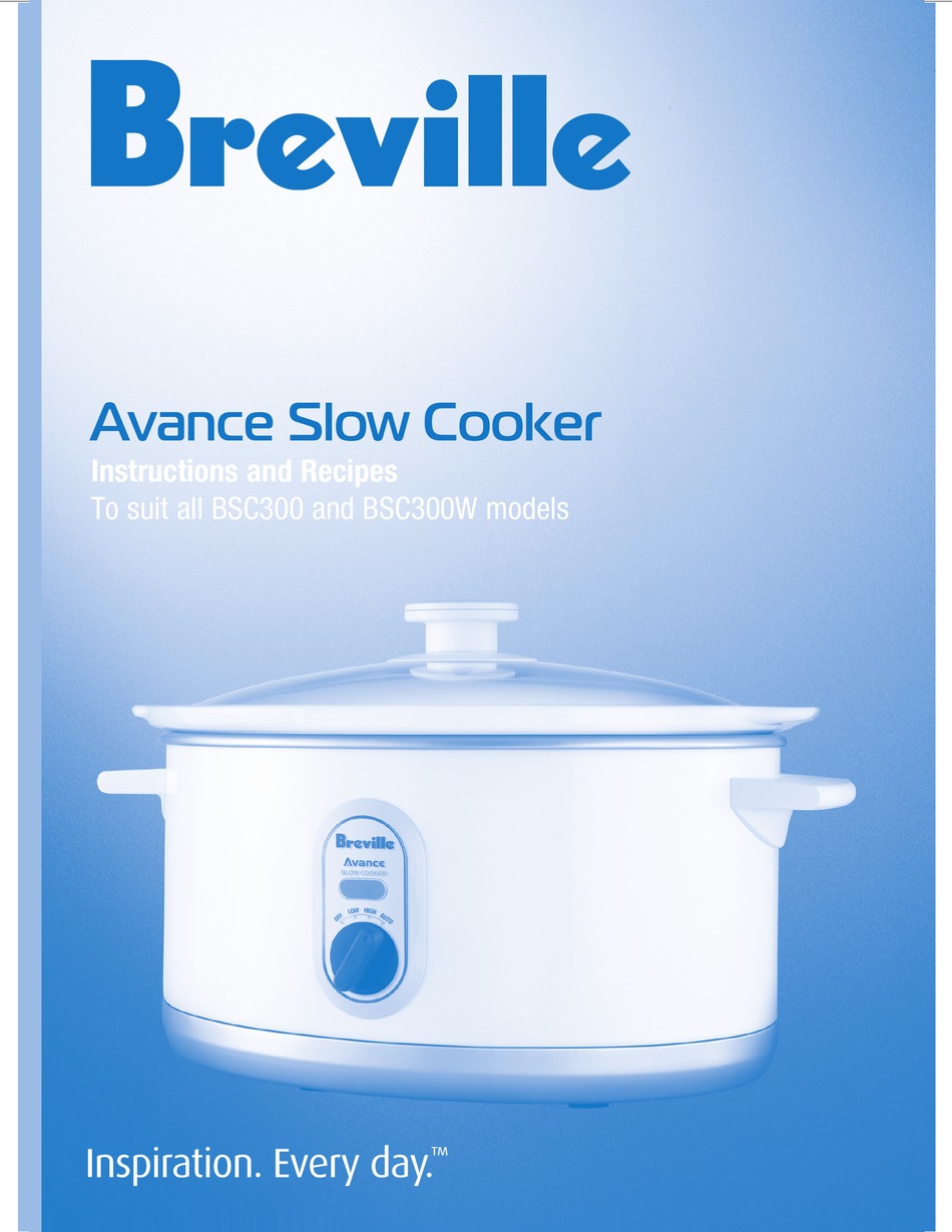 BREVILLE AVANCE BSC300 INSTRUCTIONS AND 