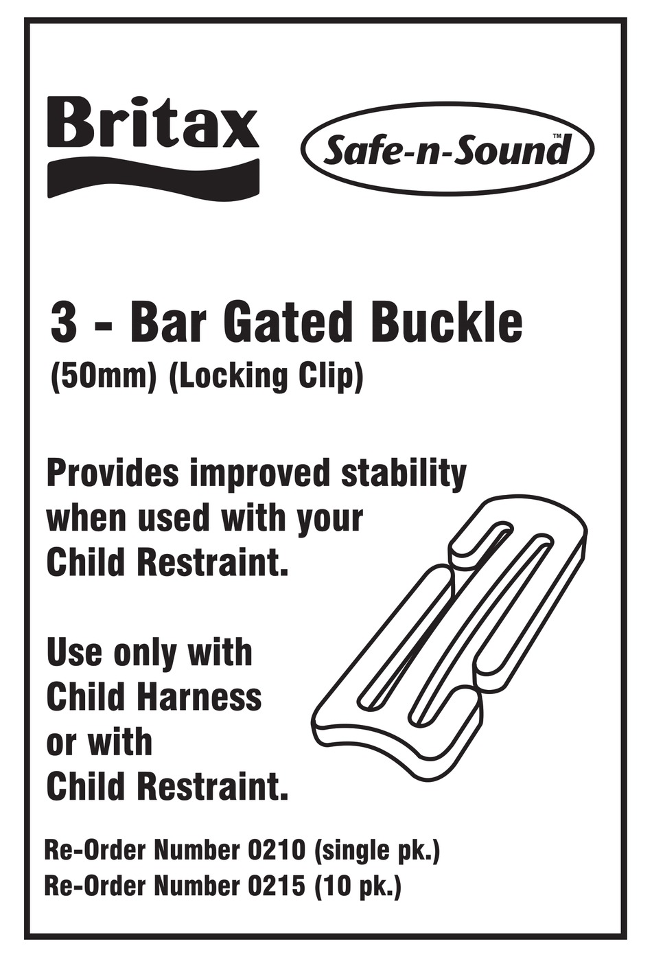 BRITAX BAR GATED BUCKLE MANUAL Pdf Download ManualsLib