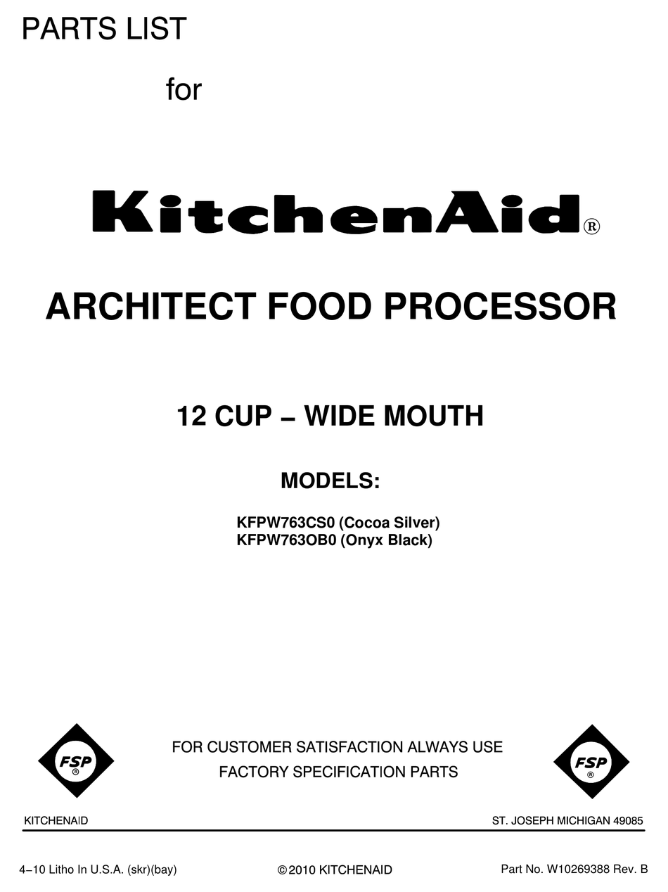 KFPW763CS0, Food Processor